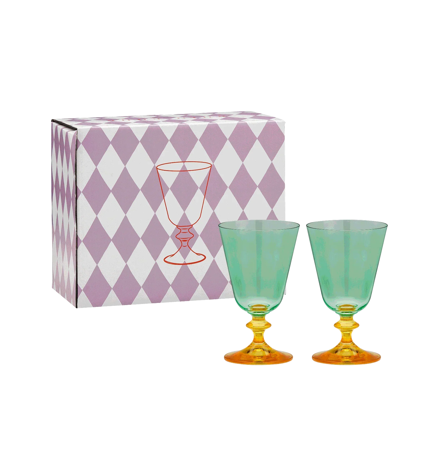 Anna + Nina - Arancia Short Wine Glass Set of 2