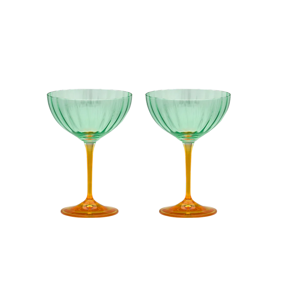 Anna + Nina - Jazzy Arancia Optic Champagne Glass Set of 2
