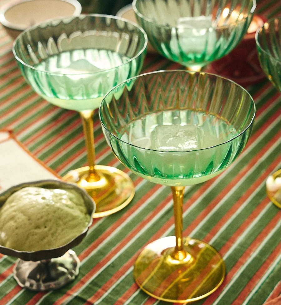 Anna + Nina - Jazzy Arancia Optic Champagne Glass Set of 2 - Image 2