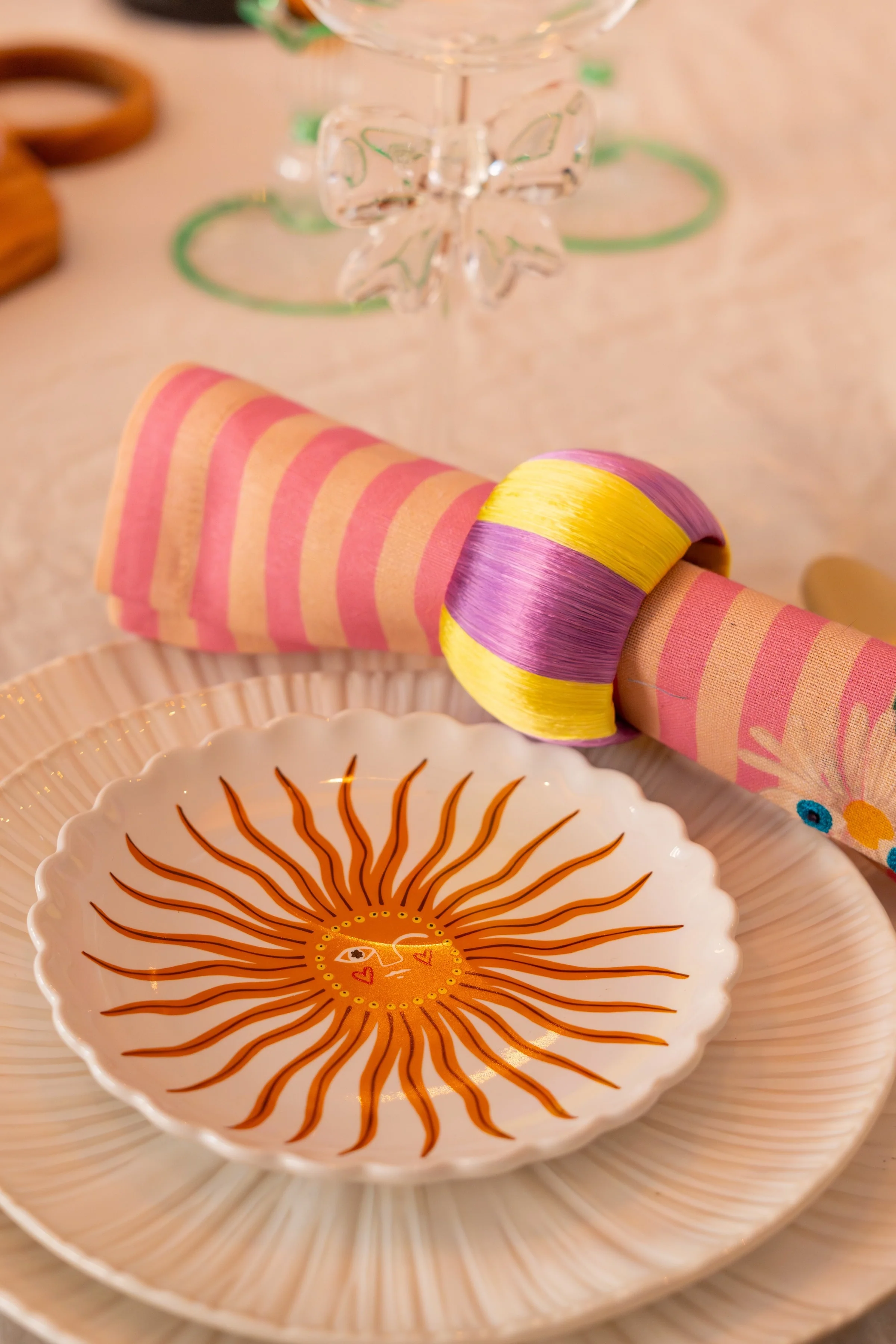 Anna + Nina - Servetten katoen Trippy Flower Set van 2 - Image 16