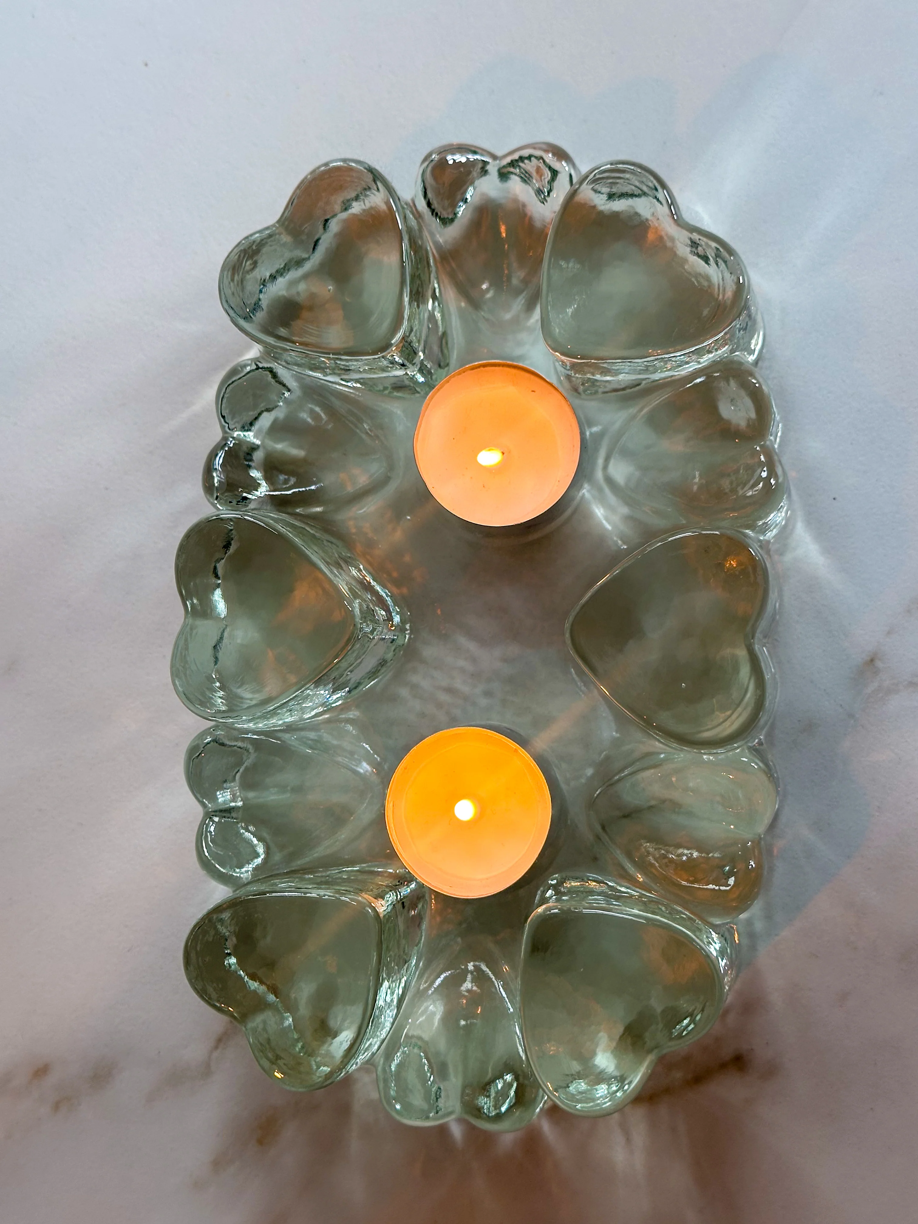 Brutalist XXL IJsglas Rechaud Harten – Georgshütte Jaren 70 (Dubbel) - Image 5