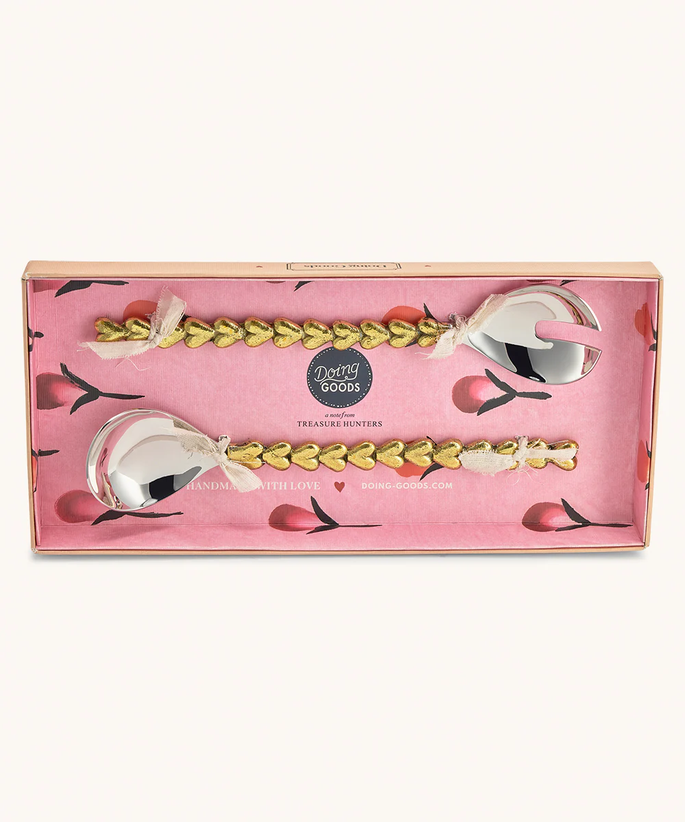 Doing goods - Holly Heart Salad Server Set in Giftbox - Image 4