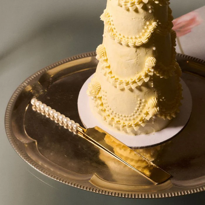 Gouden taartmes met parels – De Lepelclub - Image 2