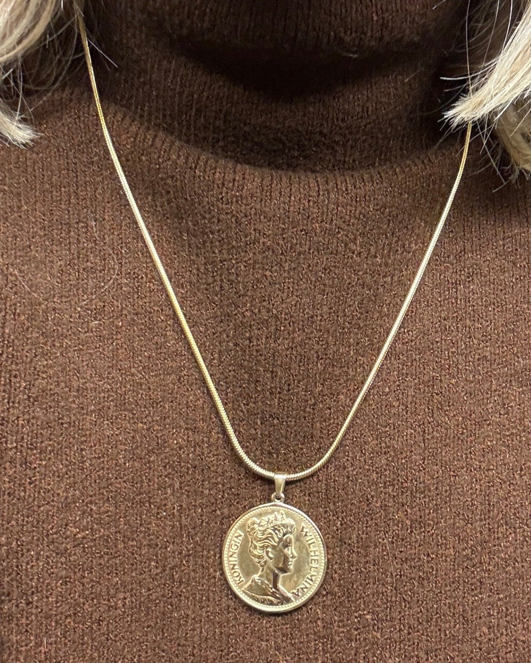 Ketting met 5 Gulden Munt – Stainless Steel