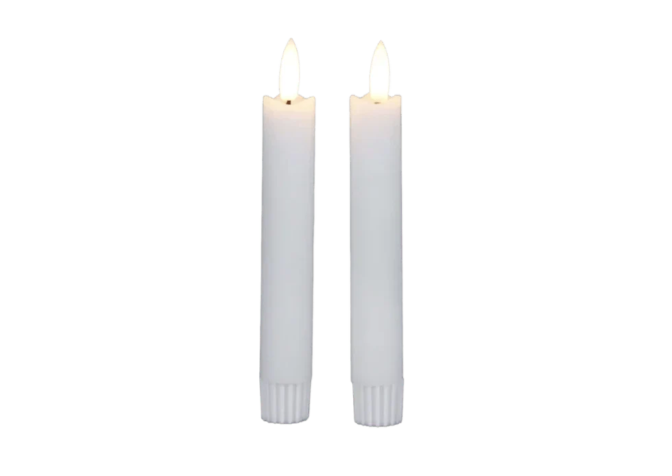 Korte LED kaarsen wit (2 stuks)