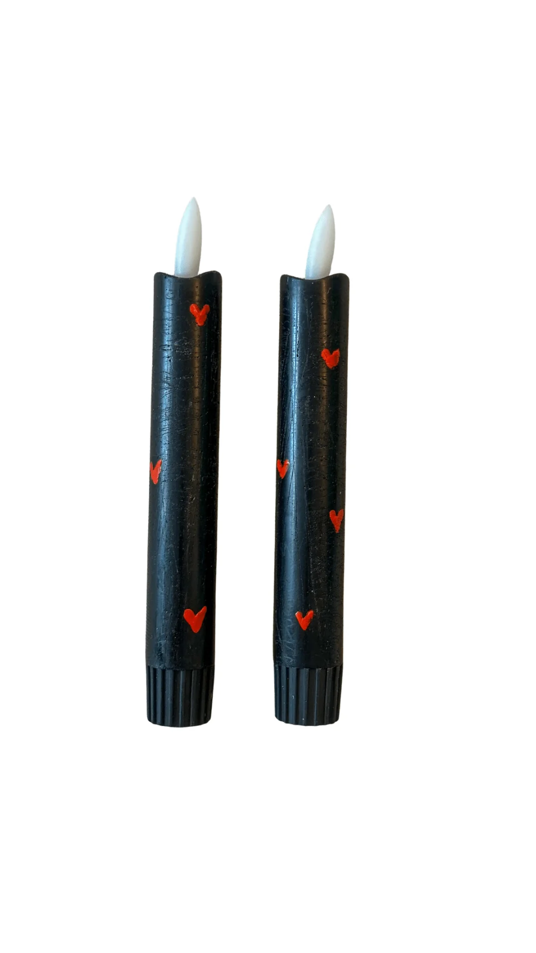 Korte LED kaarsen zwart hartjes - Image 12