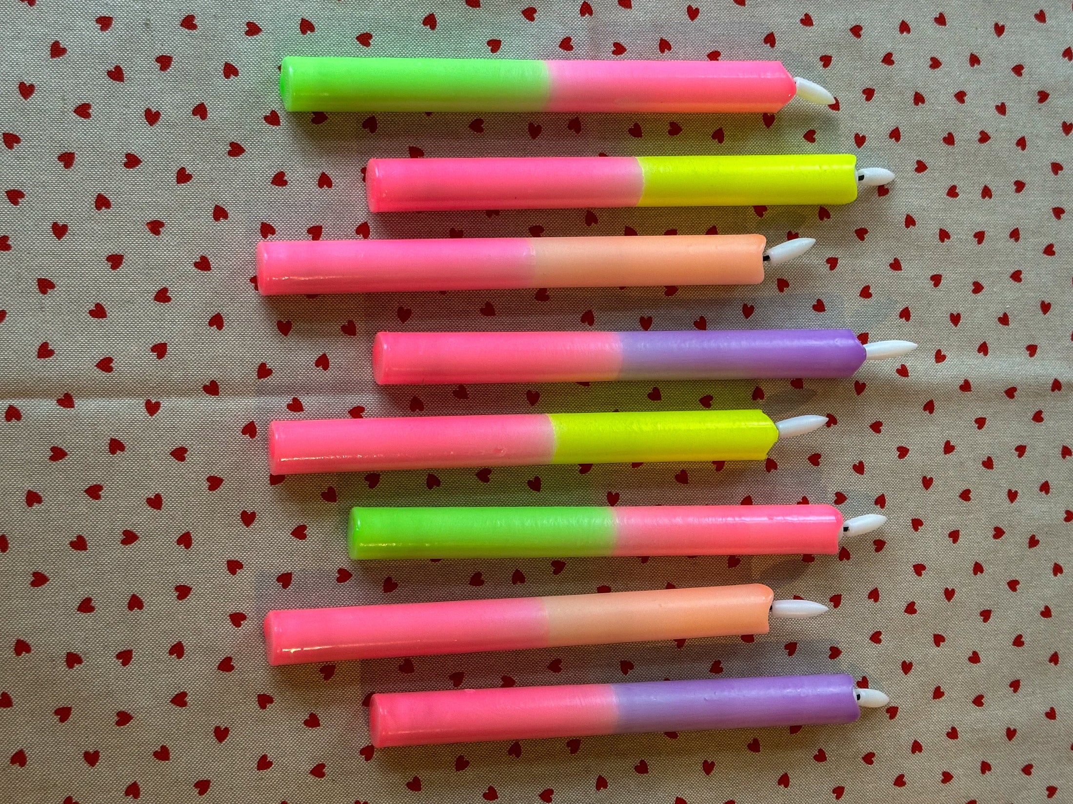 Led kaarsen dip dye roze groen (2 stuks) - Image 3