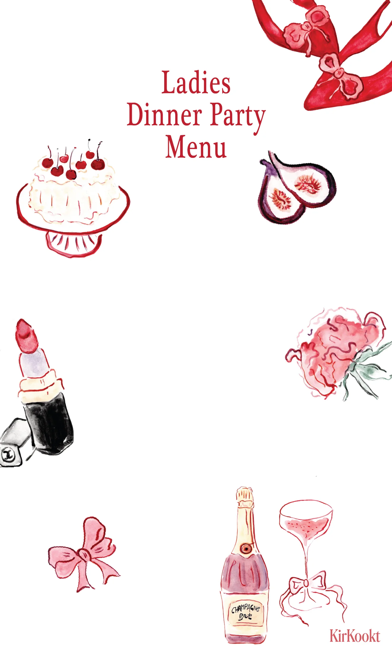 Menukaartjes Ladies dinner party (6x) | Ruby Conceptstore