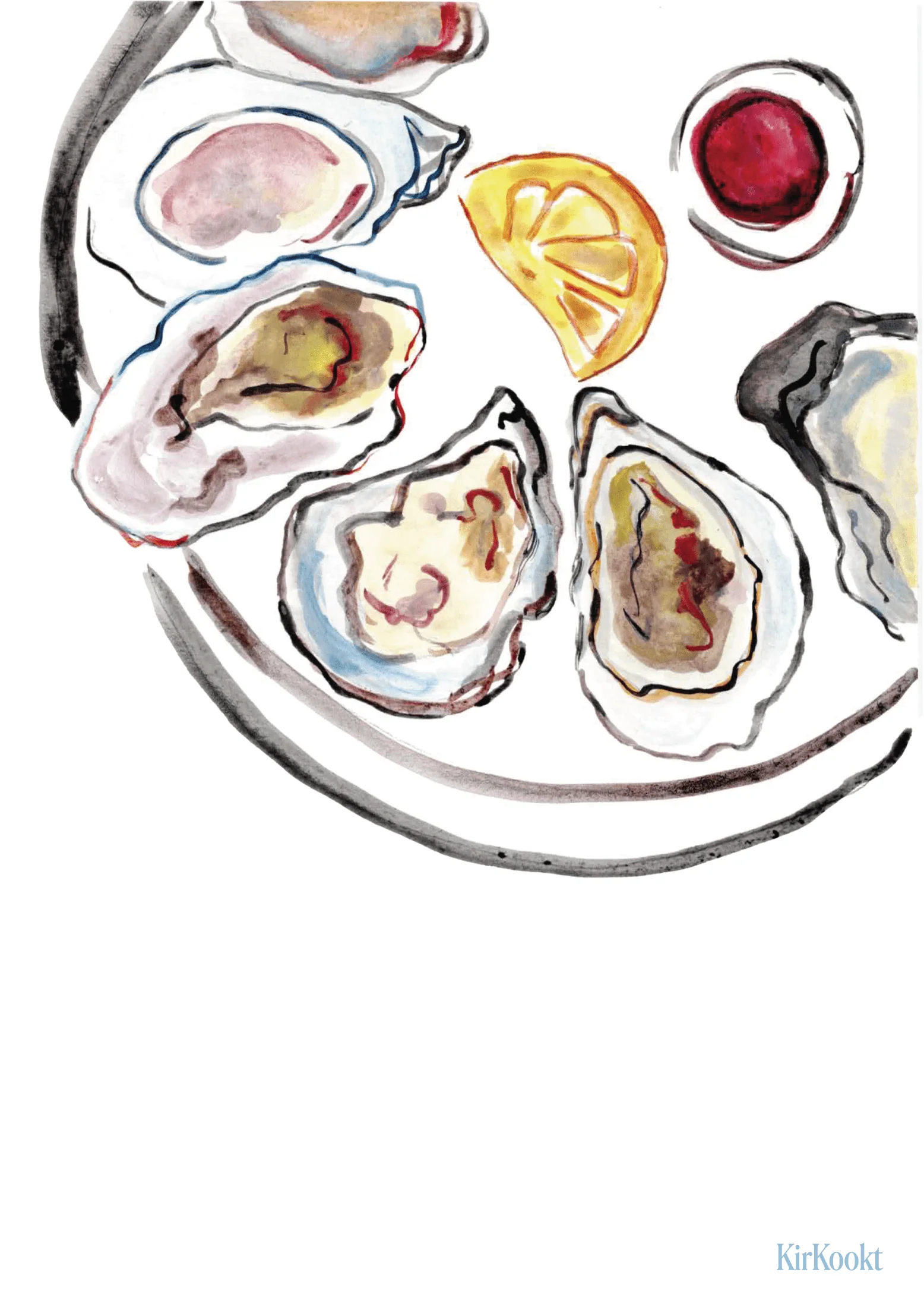 Luxe Oester art print: handgeschilderde Illustratie | Ruby Conceptstore