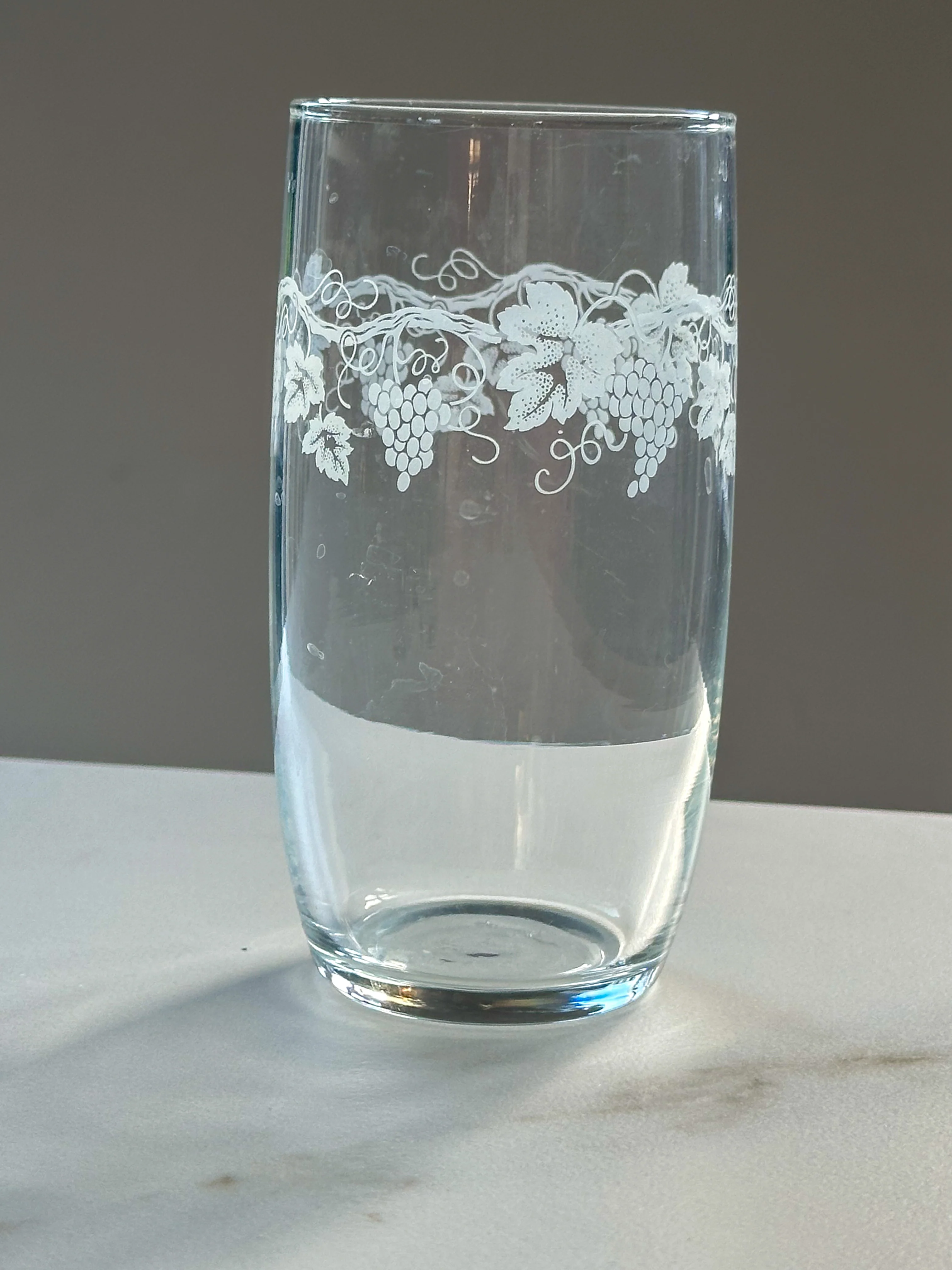Set van 5 vintage longdrink glazen met druivenprint – Franse bistro stijl - Image 3