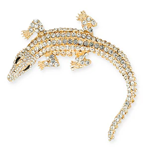 Statement broche Alligator - Gold • Transparent • Black