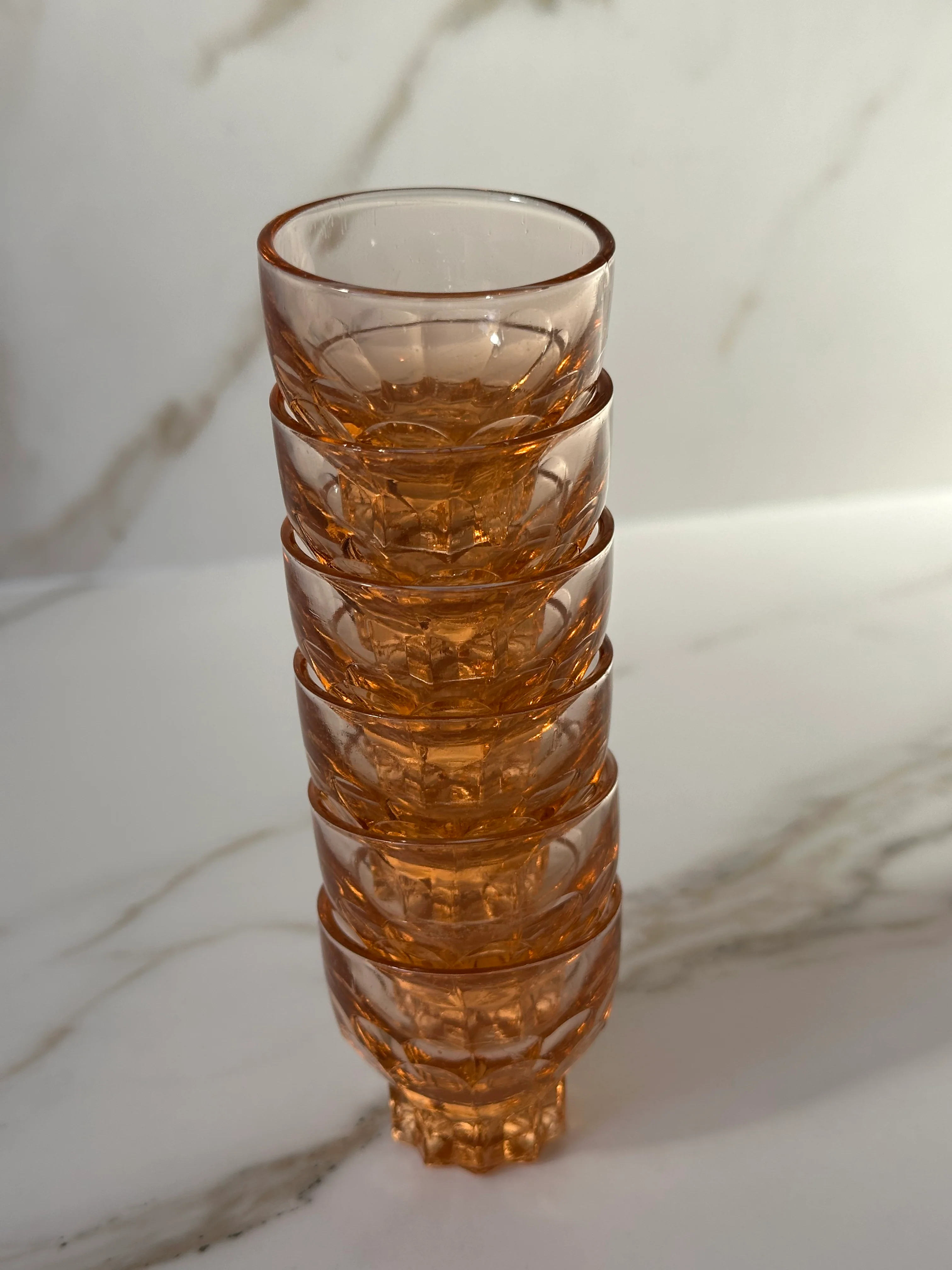 Vintage roze shotglaasjes – set van 6 - Image 4