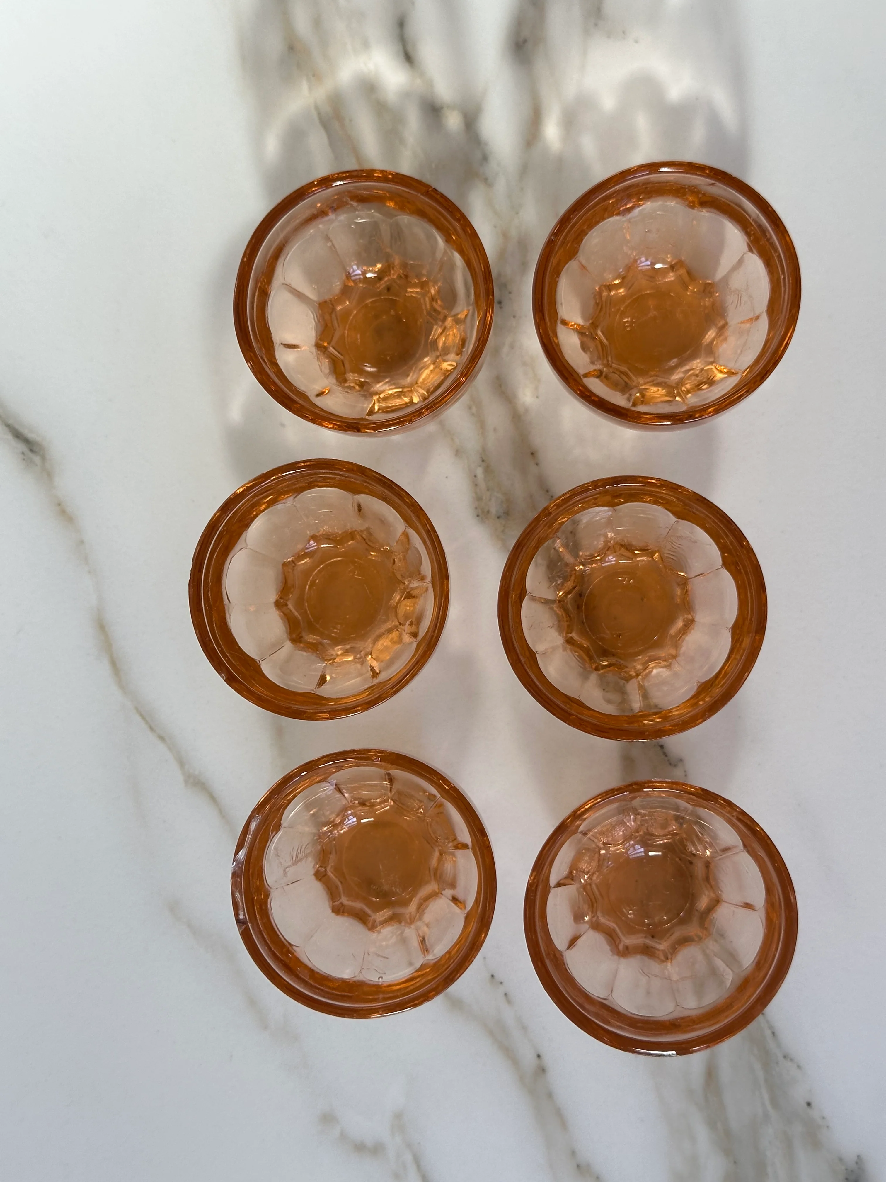 Vintage roze shotglaasjes – set van 6 - Image 5