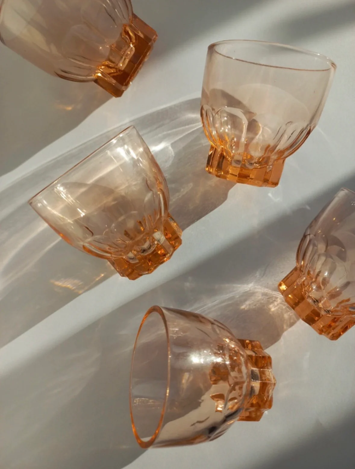 Vintage roze shotglaasjes – set van 6 - Image 6