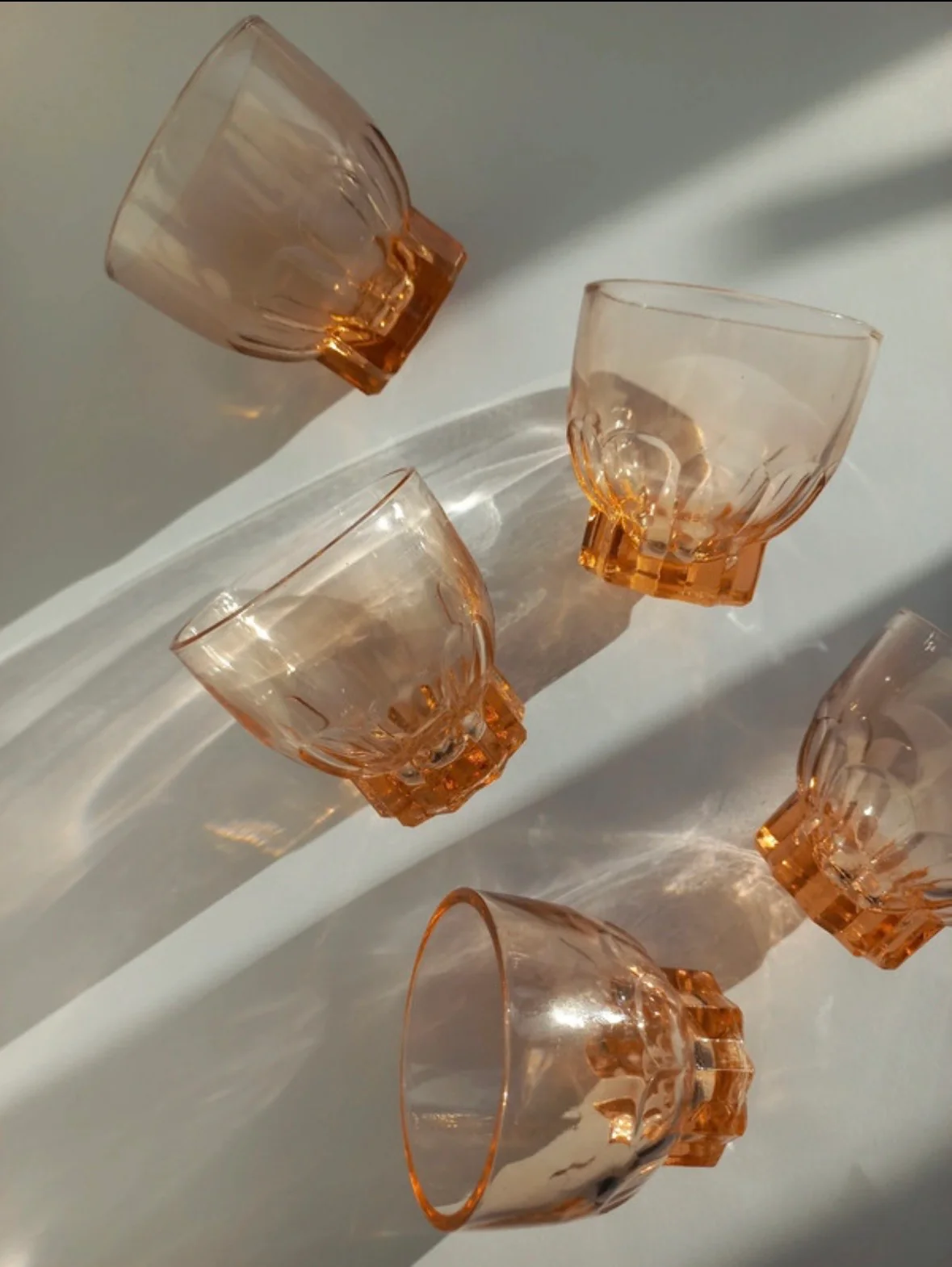 Vintage roze shotglaasjes – set van 6 - Image 7