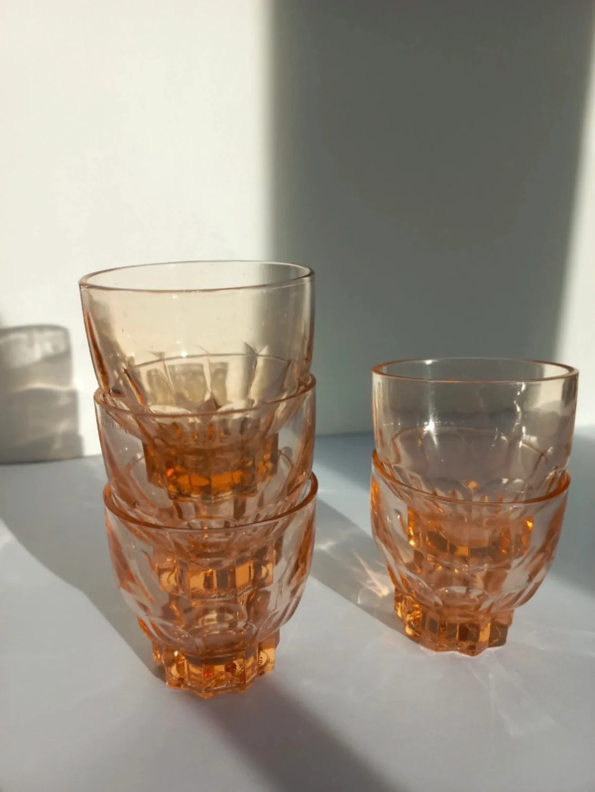 Vintage roze shotglaasjes – set van 6 - Image 8