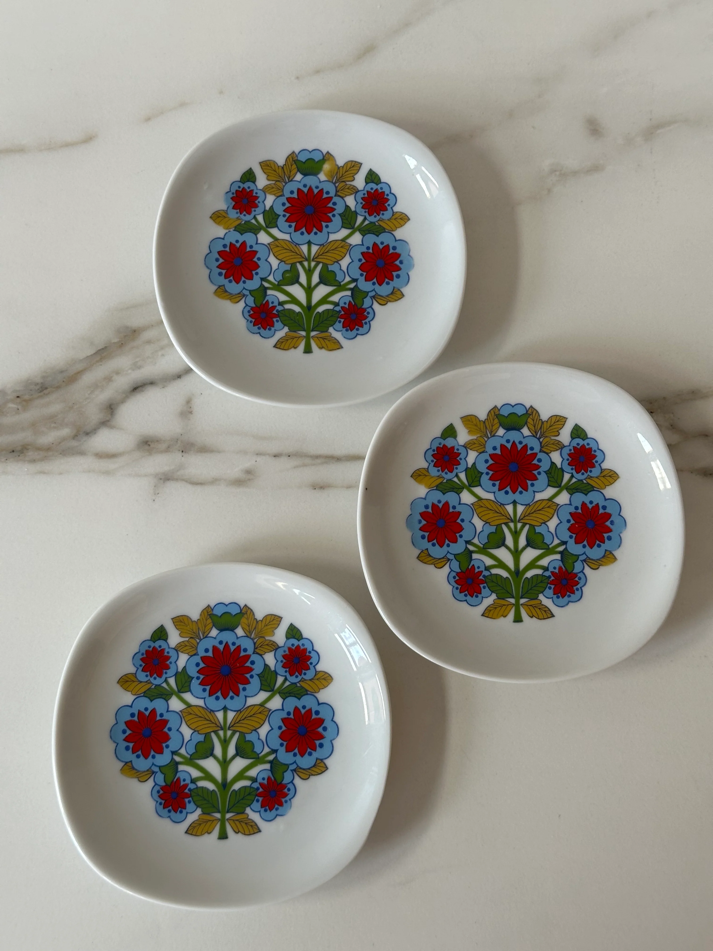 Vintage Bavaria schaaltjes bloemen – retro schaaltjes 11 cm (set van 3) - Image 4