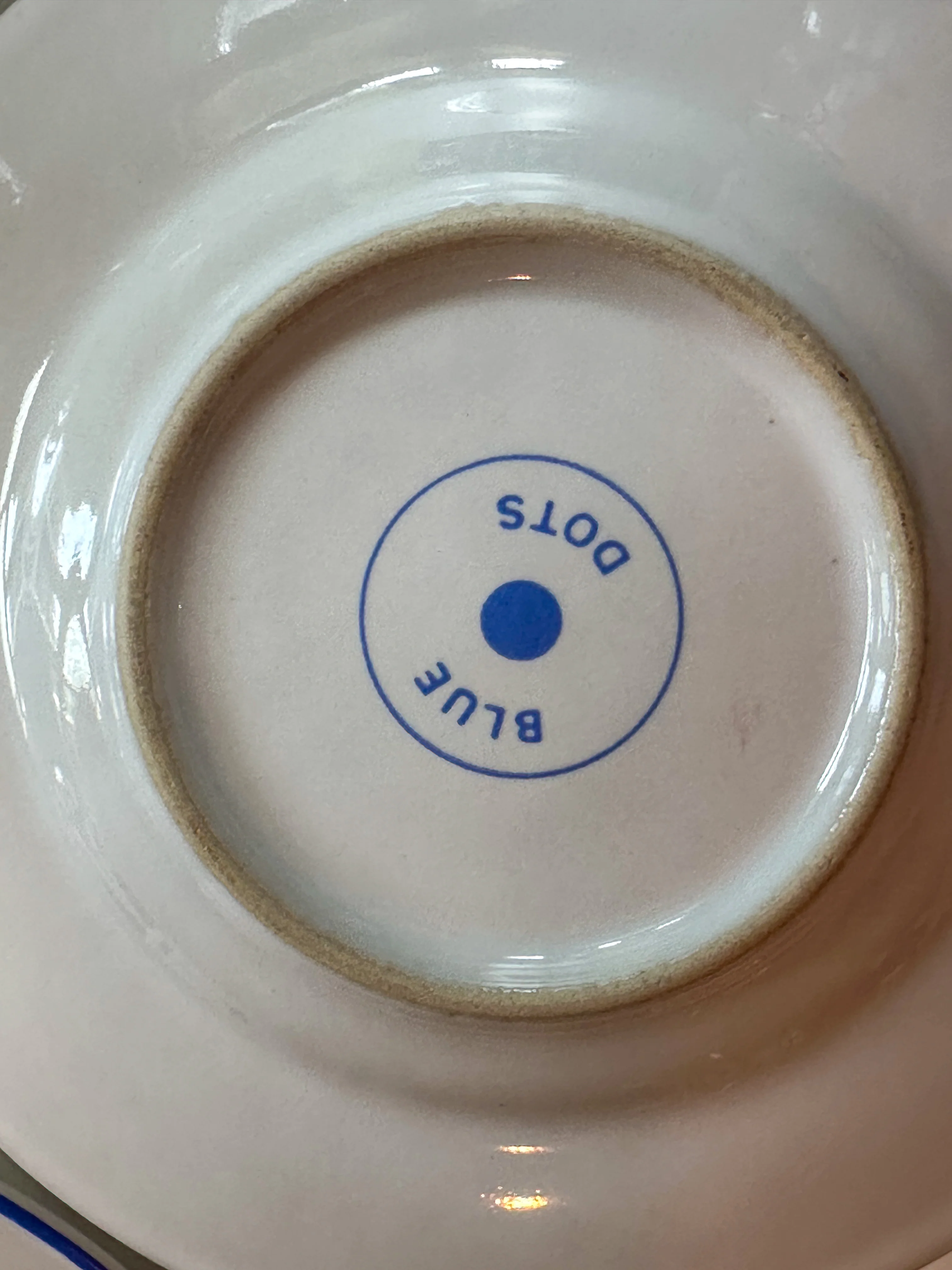Vintage Blue Dots espresso kopjes set | Pools aardewerk | 4 stuks - Image 5
