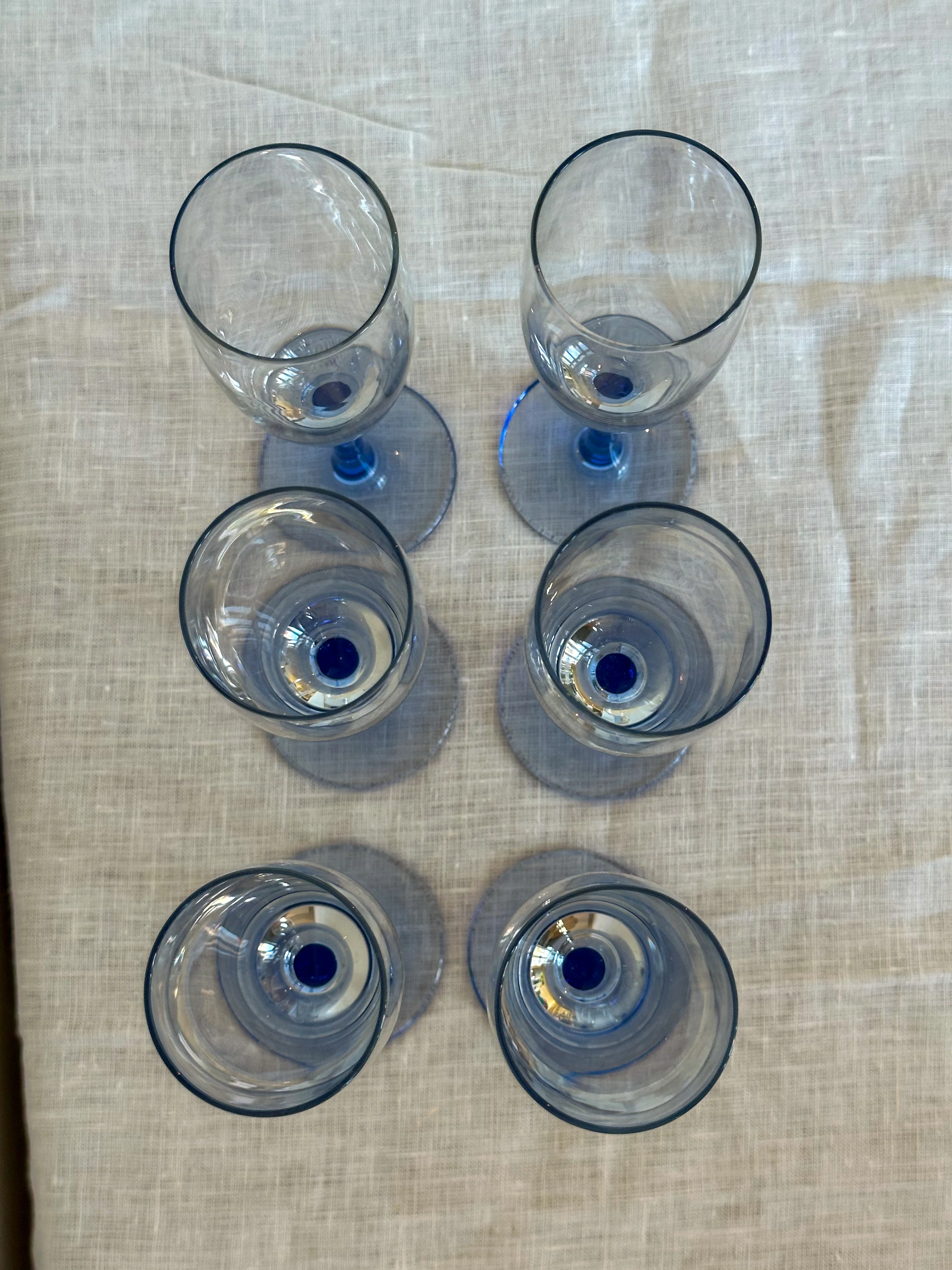 Vintage champagne glazen blauw (set van 6) - Image 3
