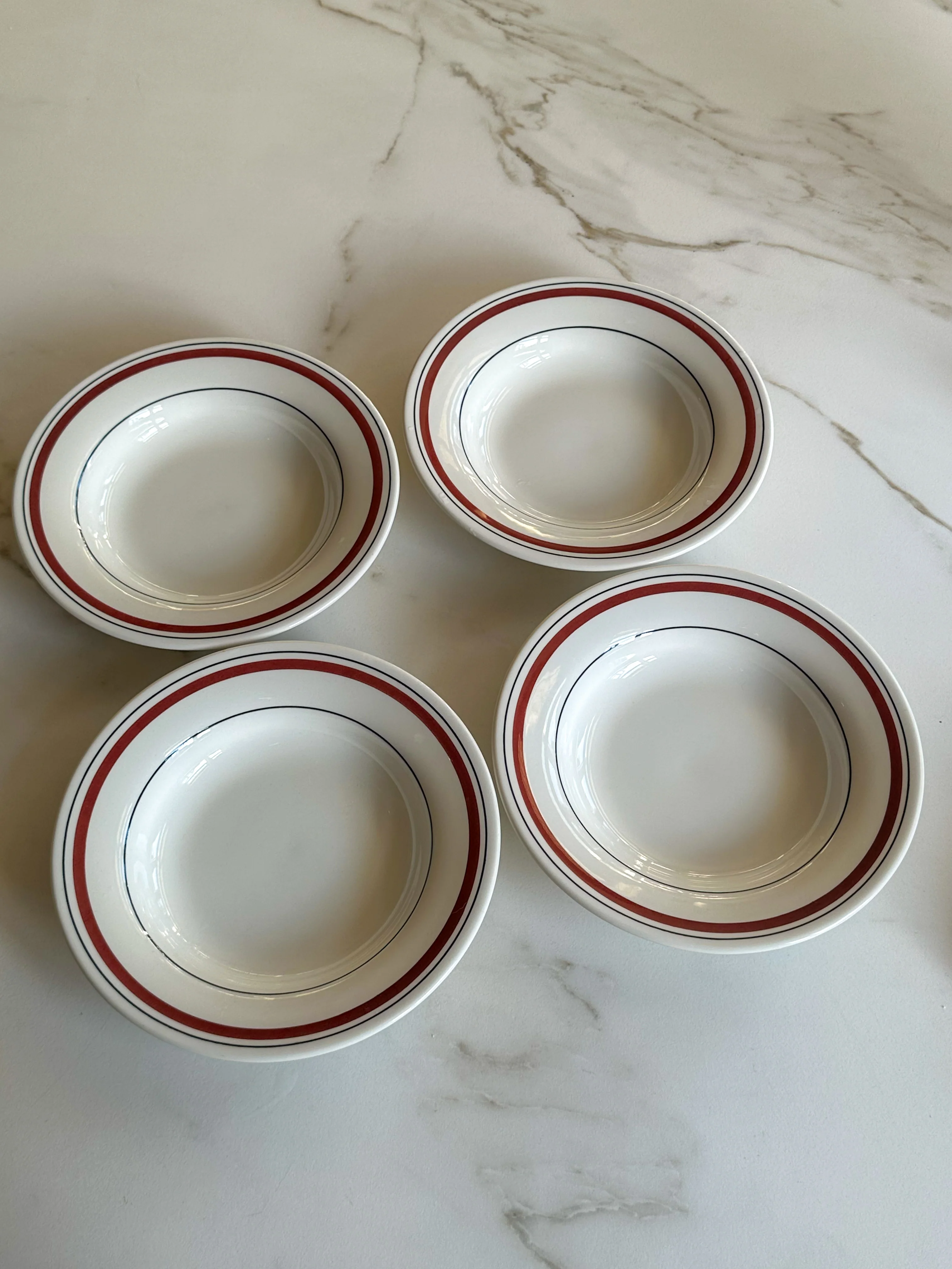 Vintage Churchill diepe borden set van 4 – bordeaux bistro servies England - Image 2