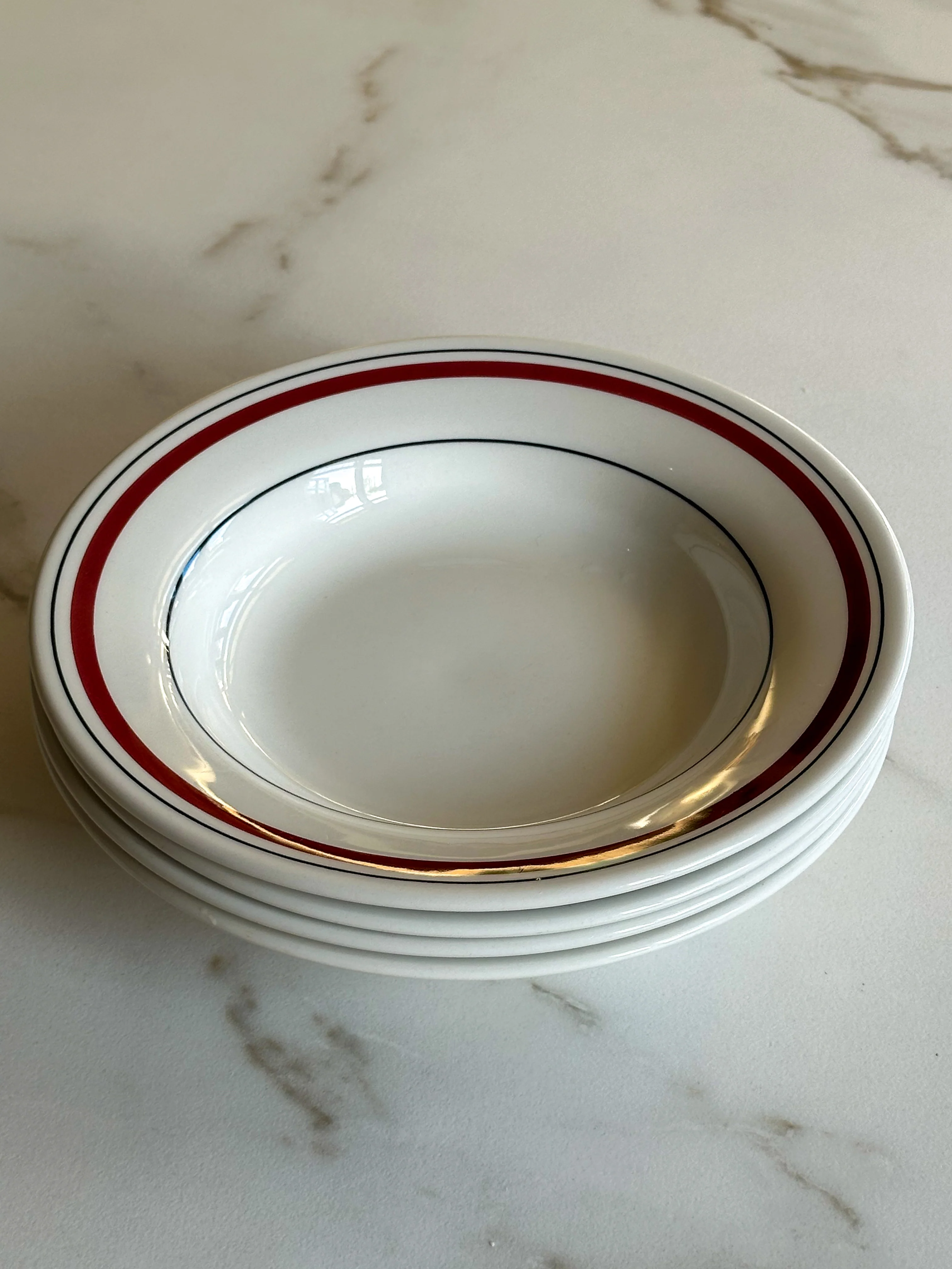 Vintage Churchill diepe borden set van 4 – bordeaux bistro servies England - Image 5