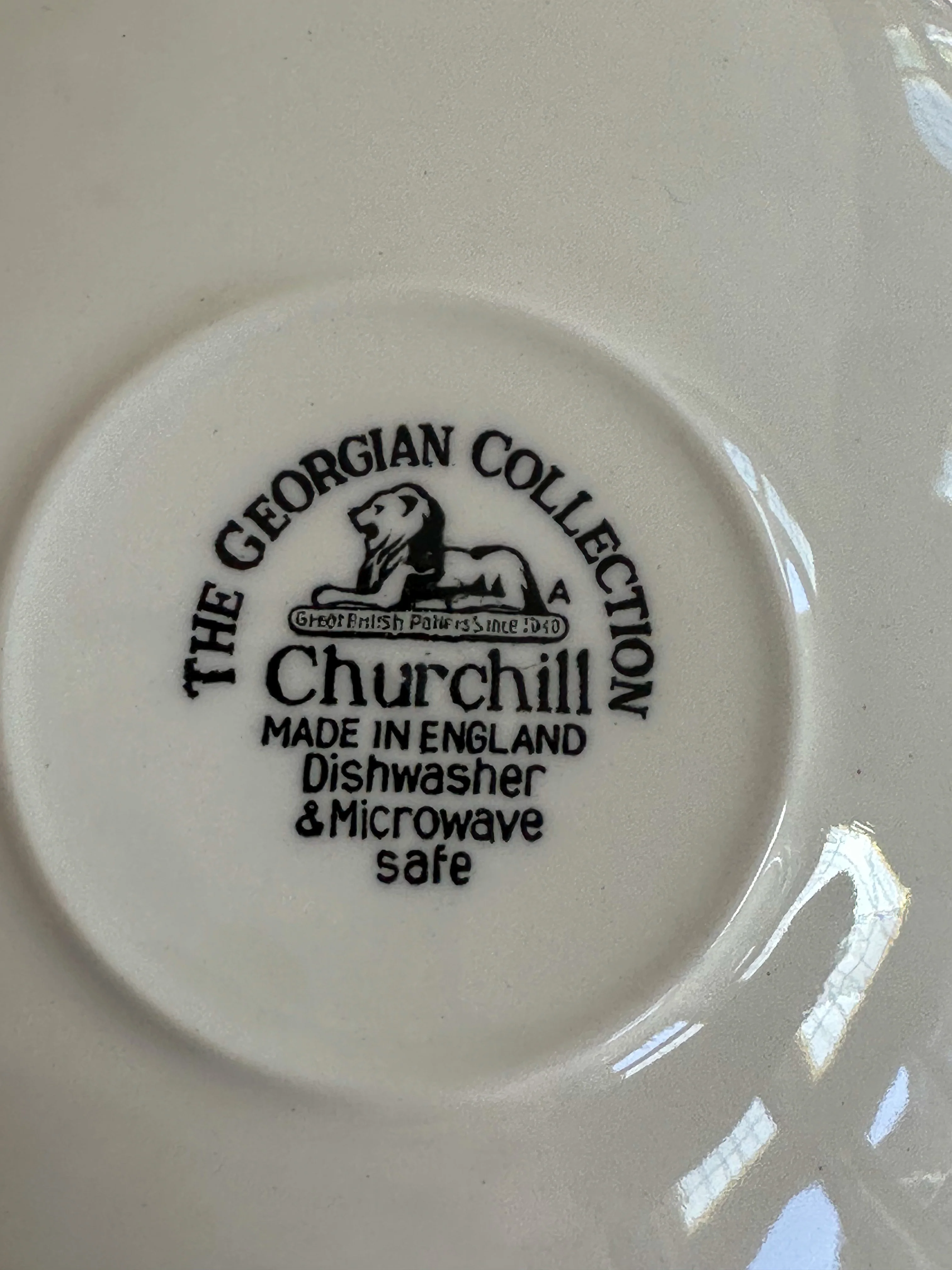 Vintage Churchill Georgian kop & schotel Set van 2 – Engels Blauw/Wit servies - Image 5