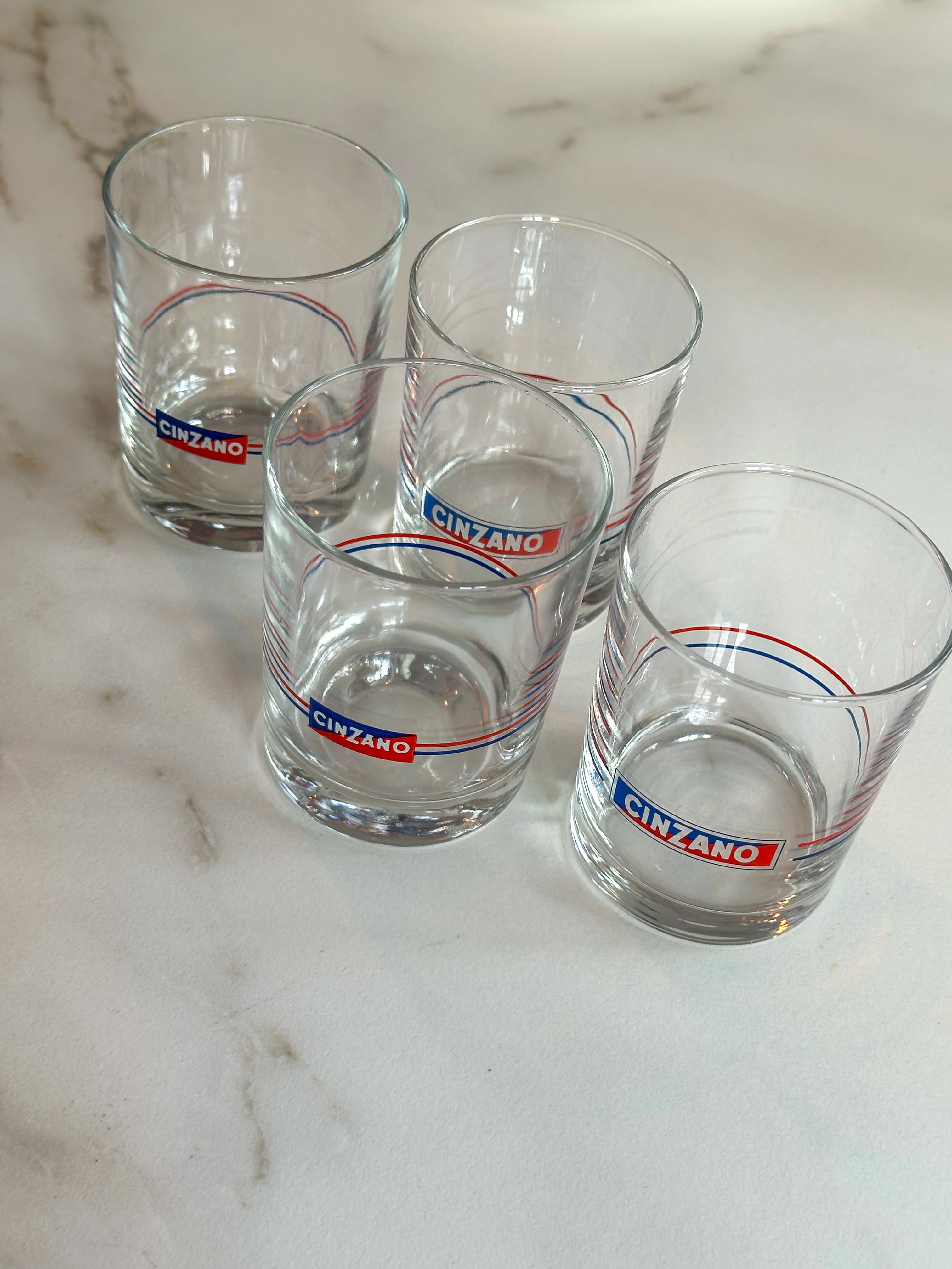 Vintage Cinzano Tumblers – Set van 4 Italiaanse Cocktailglazen Jaren 70 - Image 2