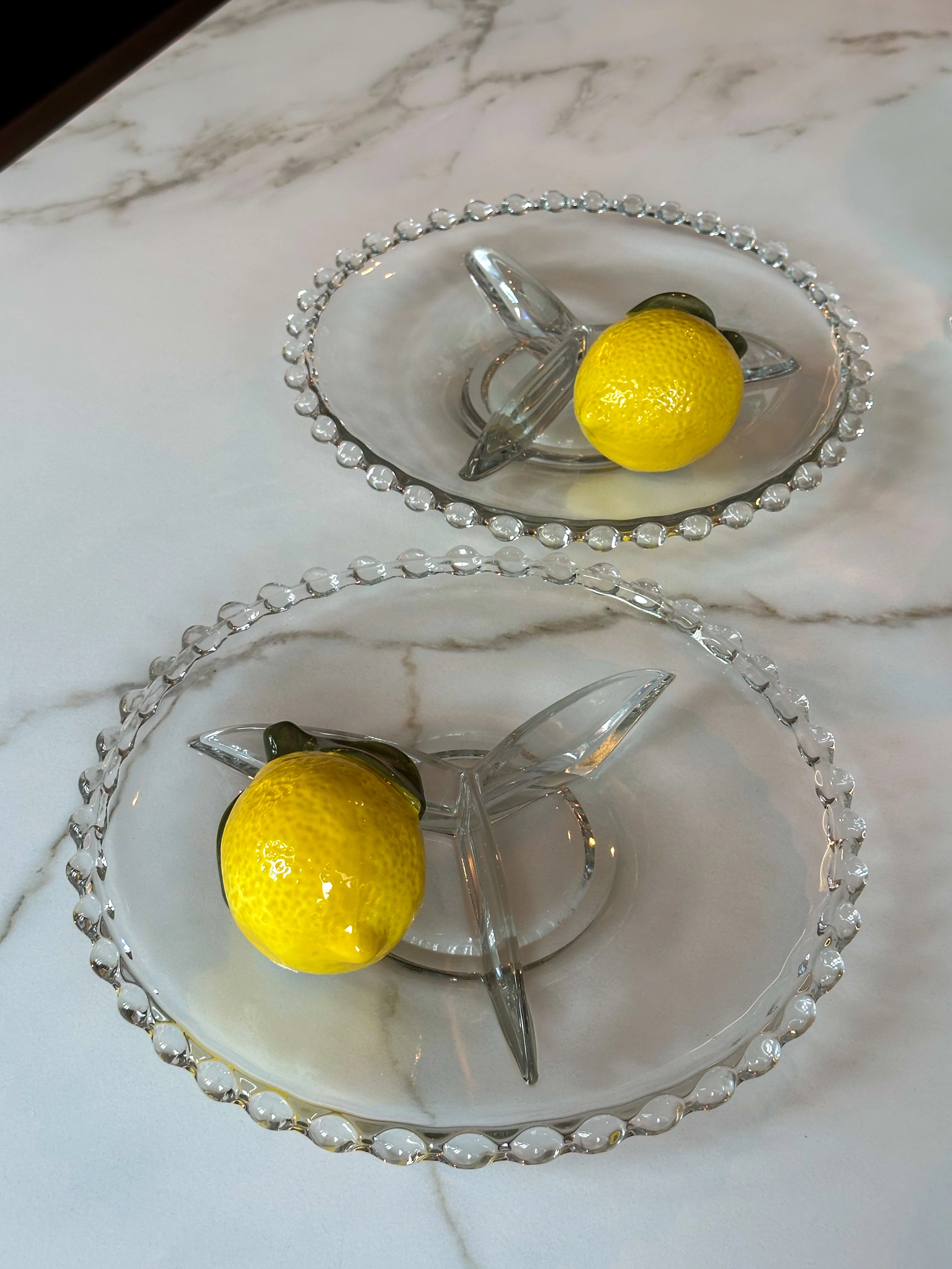 Vintage divided dish schaal glas