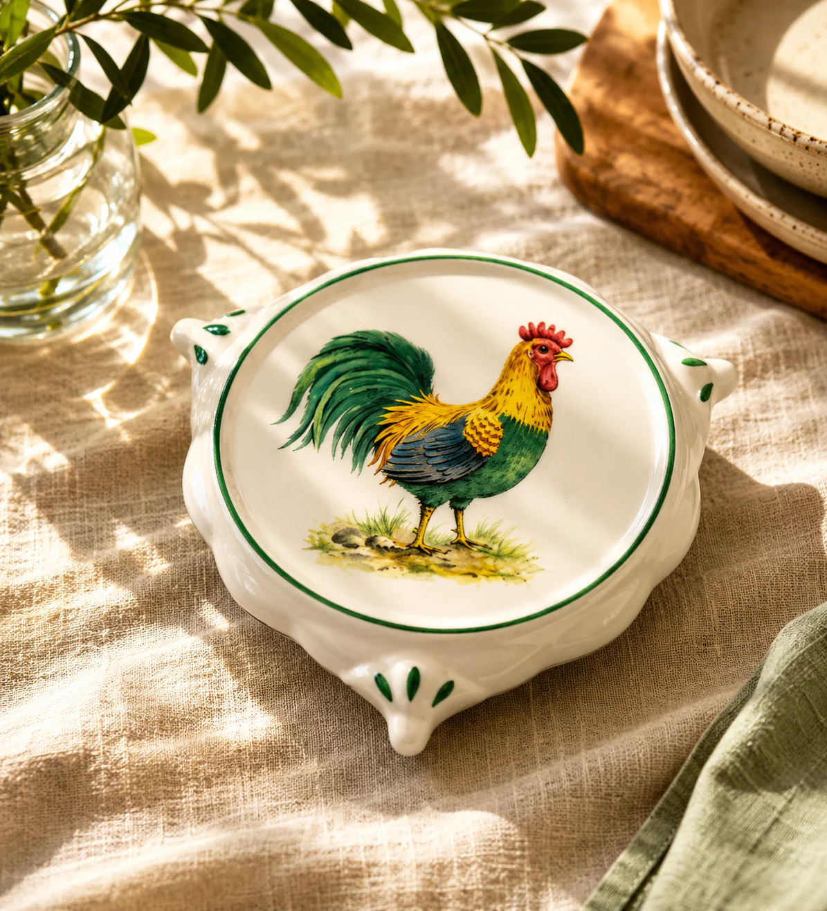 Vintage Engels Porseleinen Schaaltje met Haan – Fine Bone China