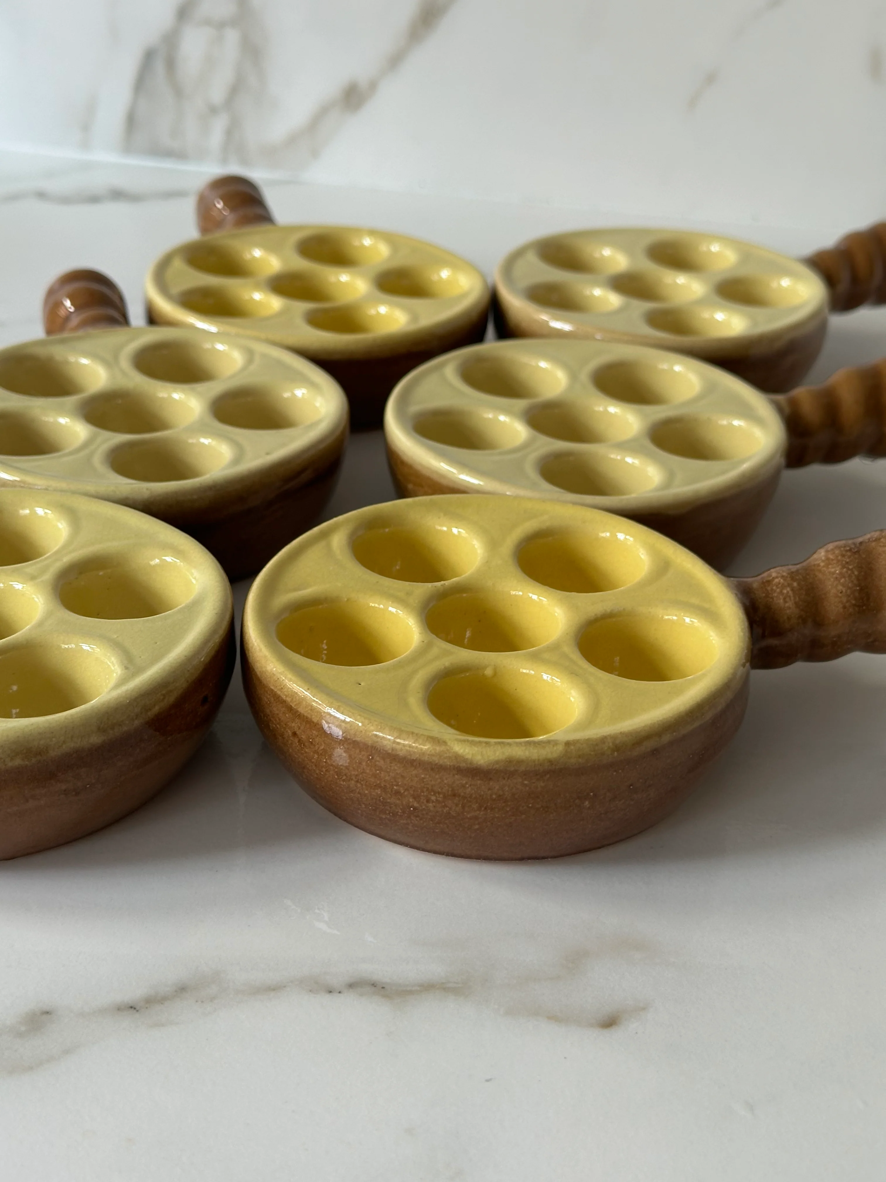 Vintage escargot schaaltjes – keramiek – Made in France (set van 2) - Image 4