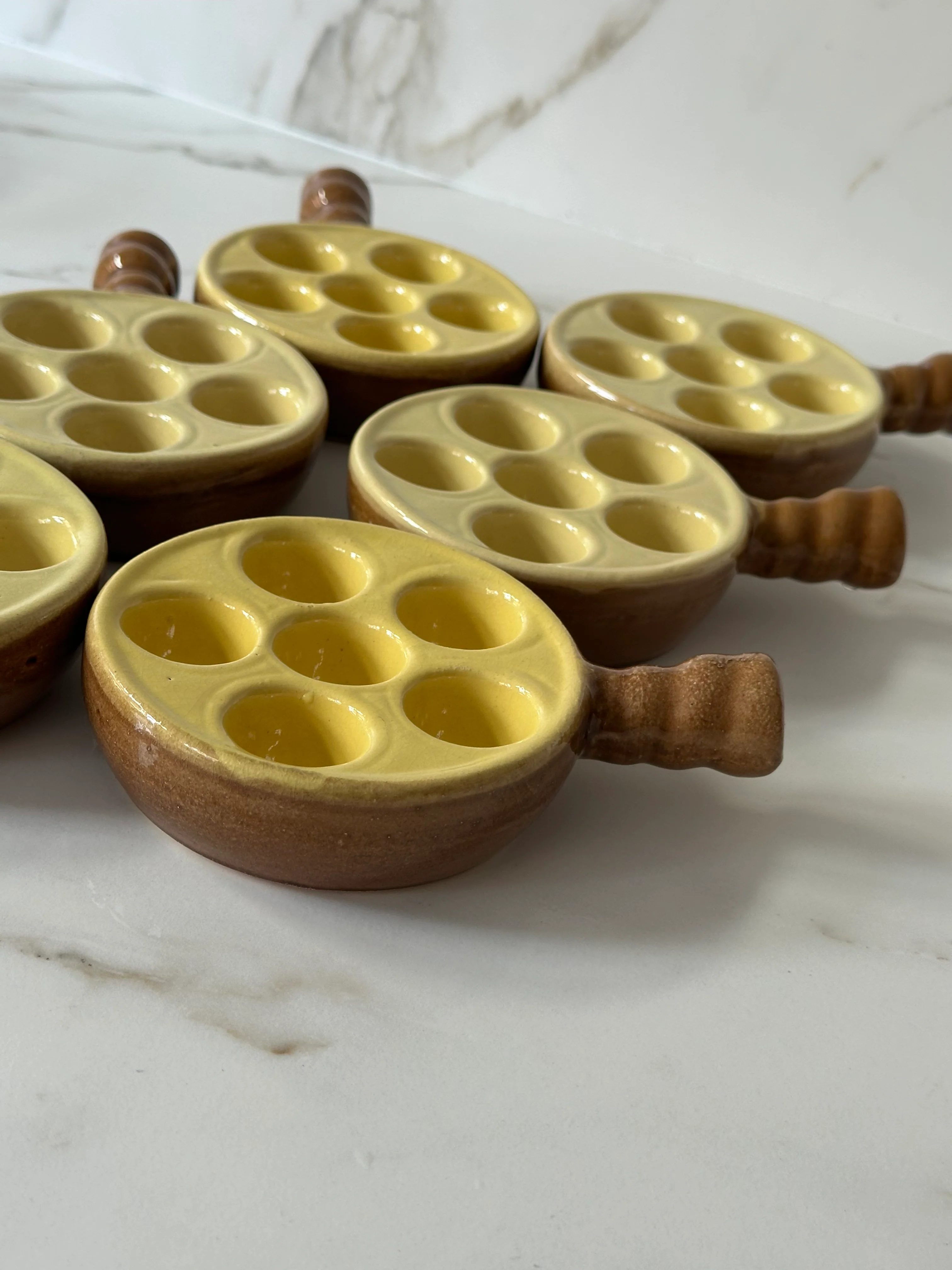 Vintage escargot schaaltjes – keramiek – Made in France (set van 2) - Image 6