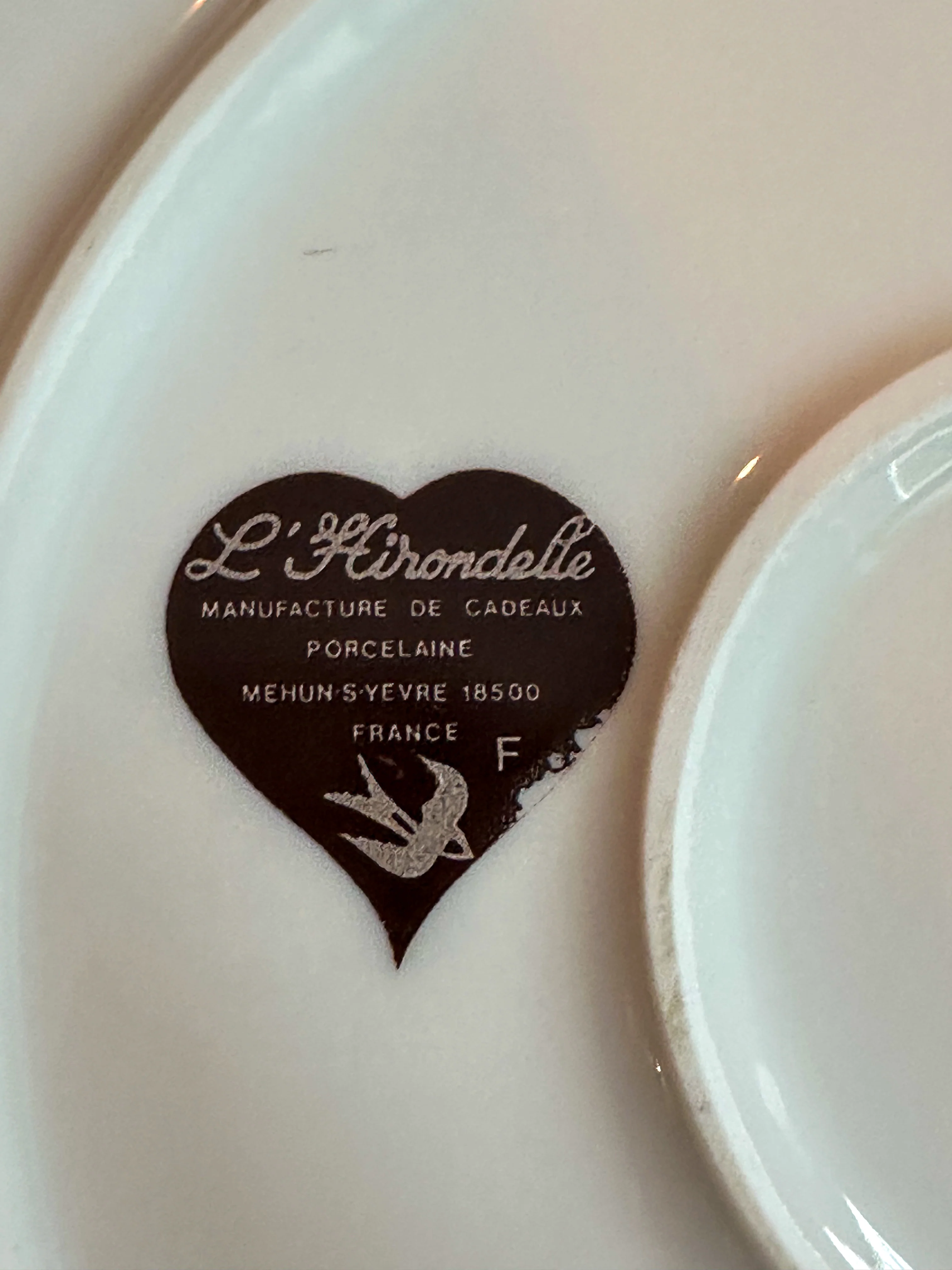 Vintage Frans Kaasbord met Handvat – Porselein “Les Fromages de France” – L’Hirondelle - Image 4