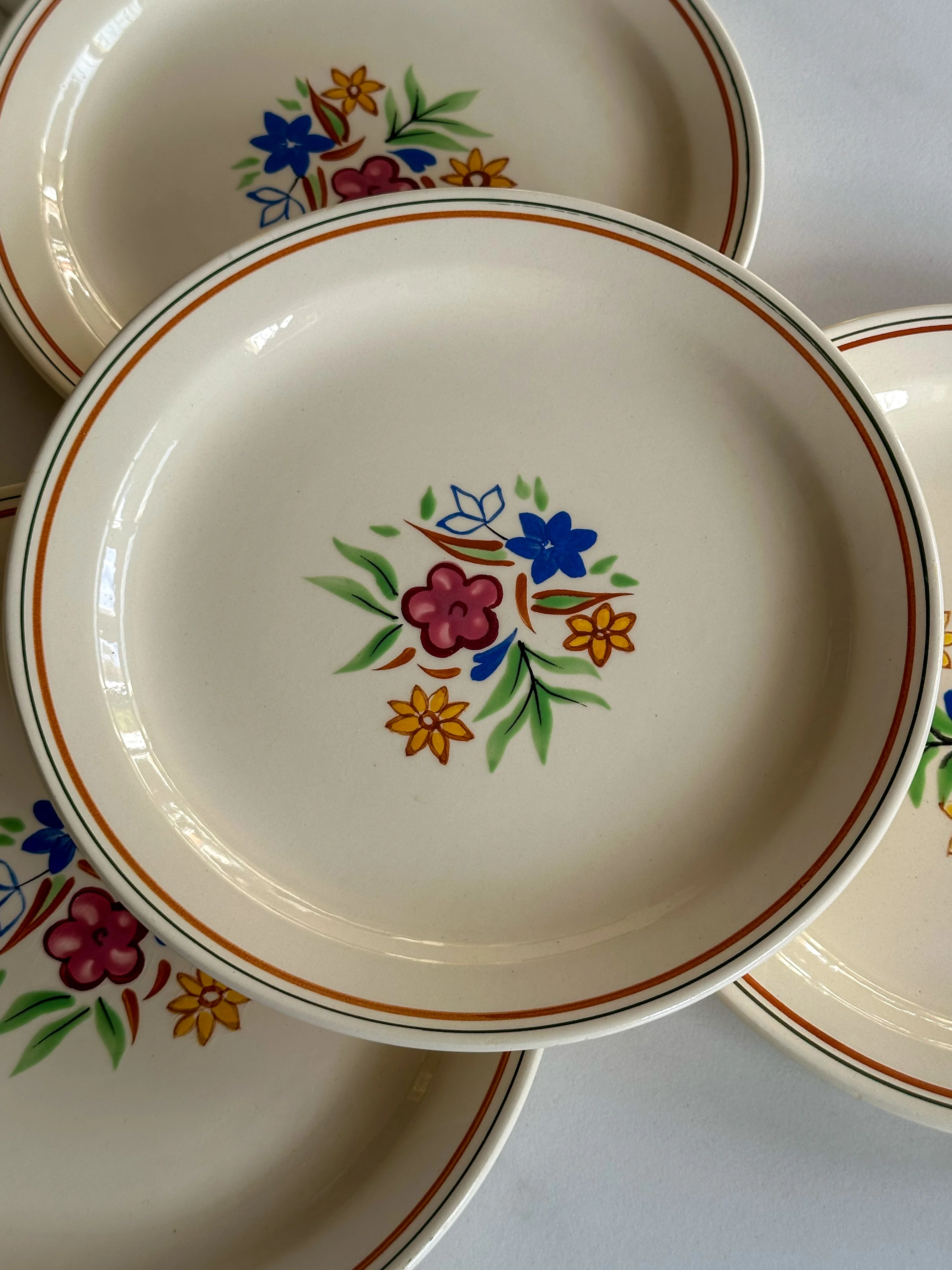 Vintage Franse borden Saint-Amand stijl - set van 4