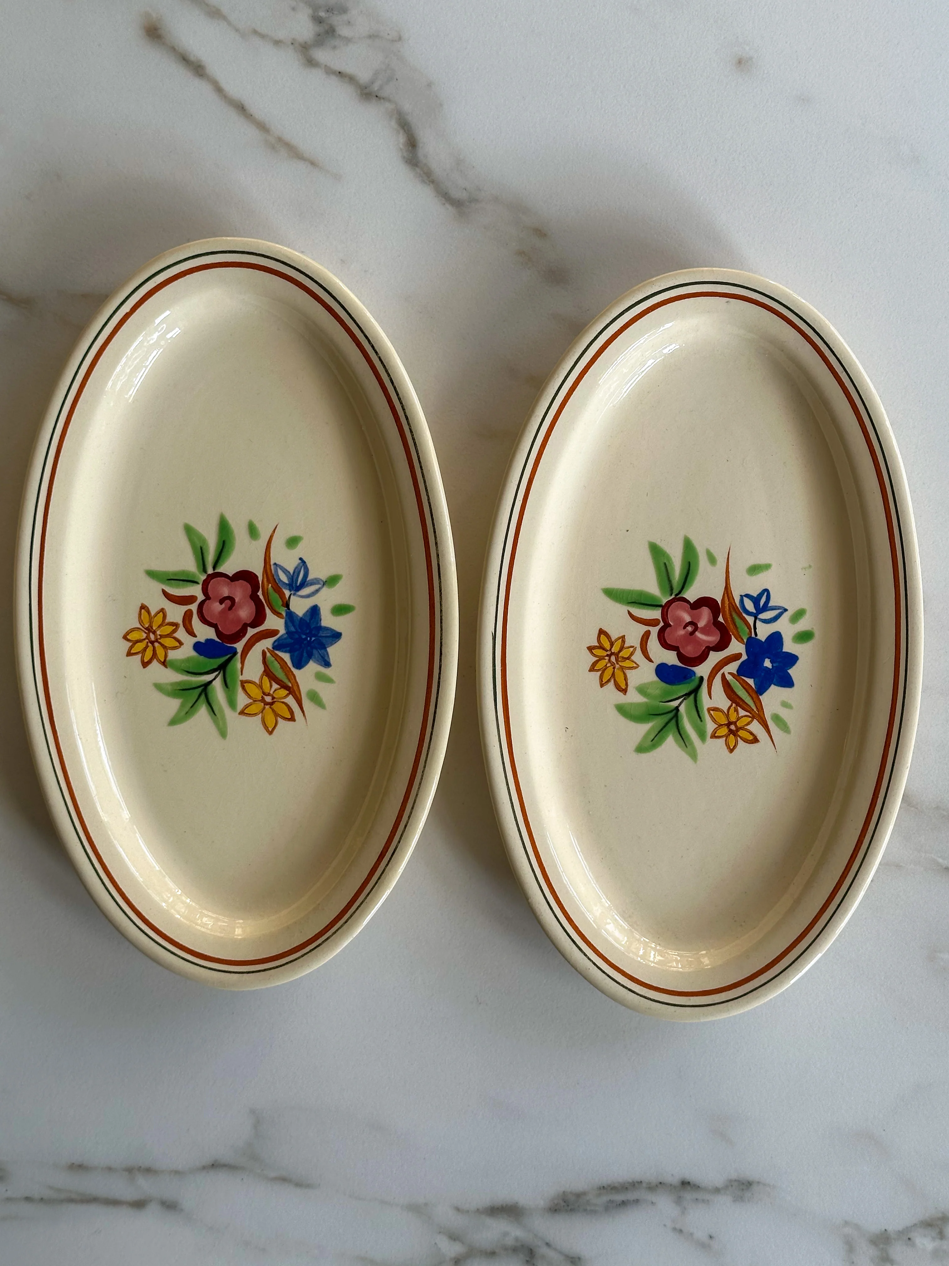 Vintage Franse serveerschalen Saint-Amand stijl - set van 3 - Image 3