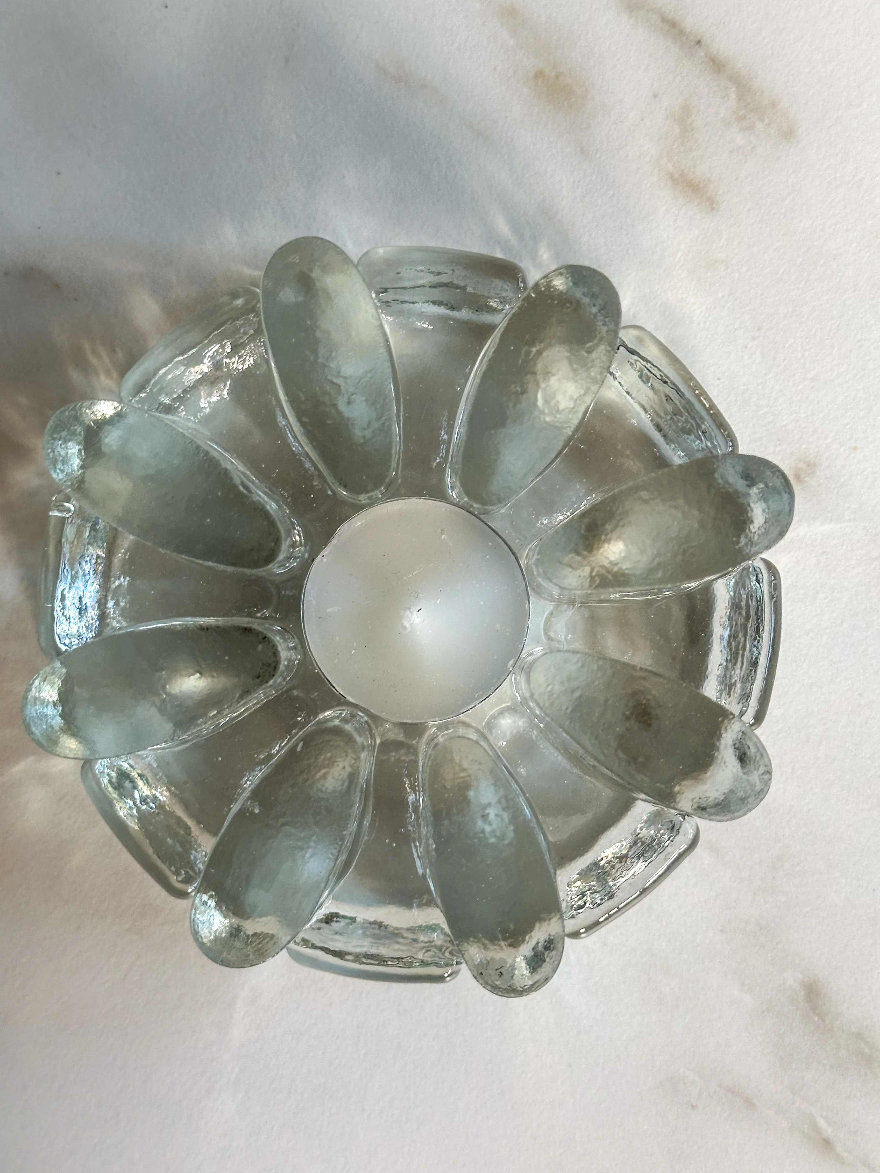 Vintage ice glass waxinelichthouder / rechaud – Georgshütte stijl - Image 4