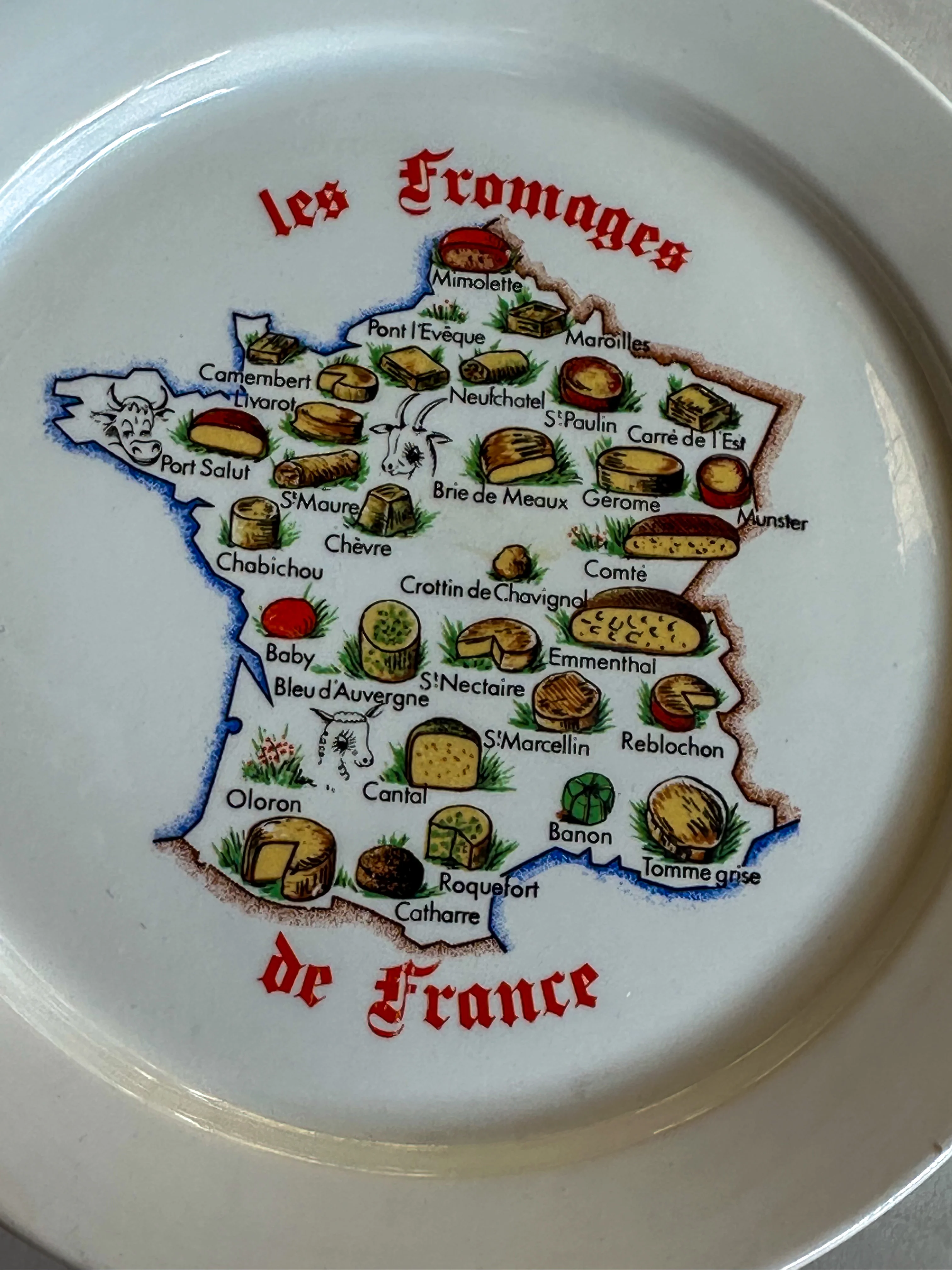 Vintage kaasbordje Les Fromages de France – Frans bordje – cheese plate - Image 2