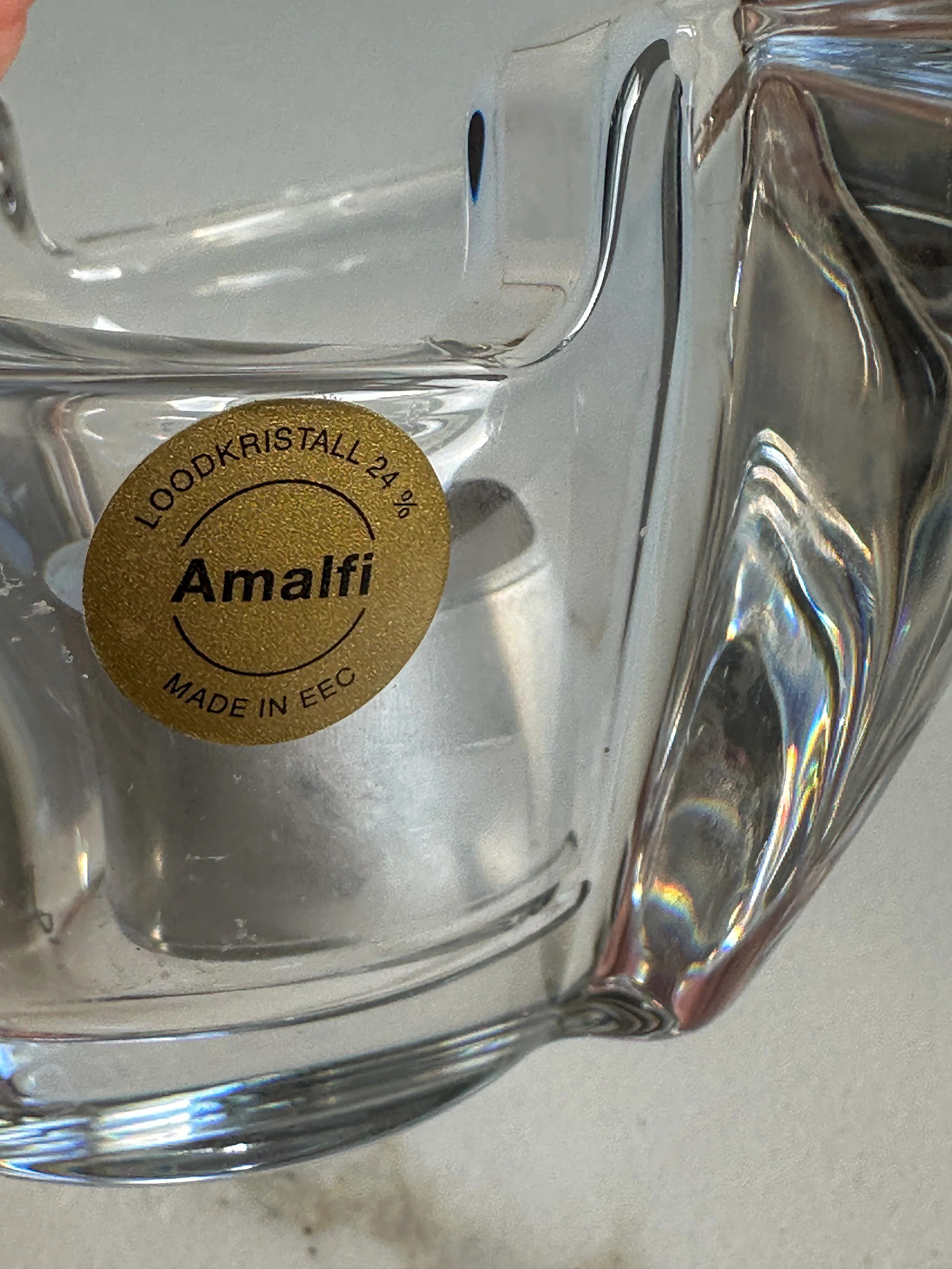 Vintage kristallen waxinelichthouder Amalfi – 24% loodkristal – Italië - set van 2 - Image 3