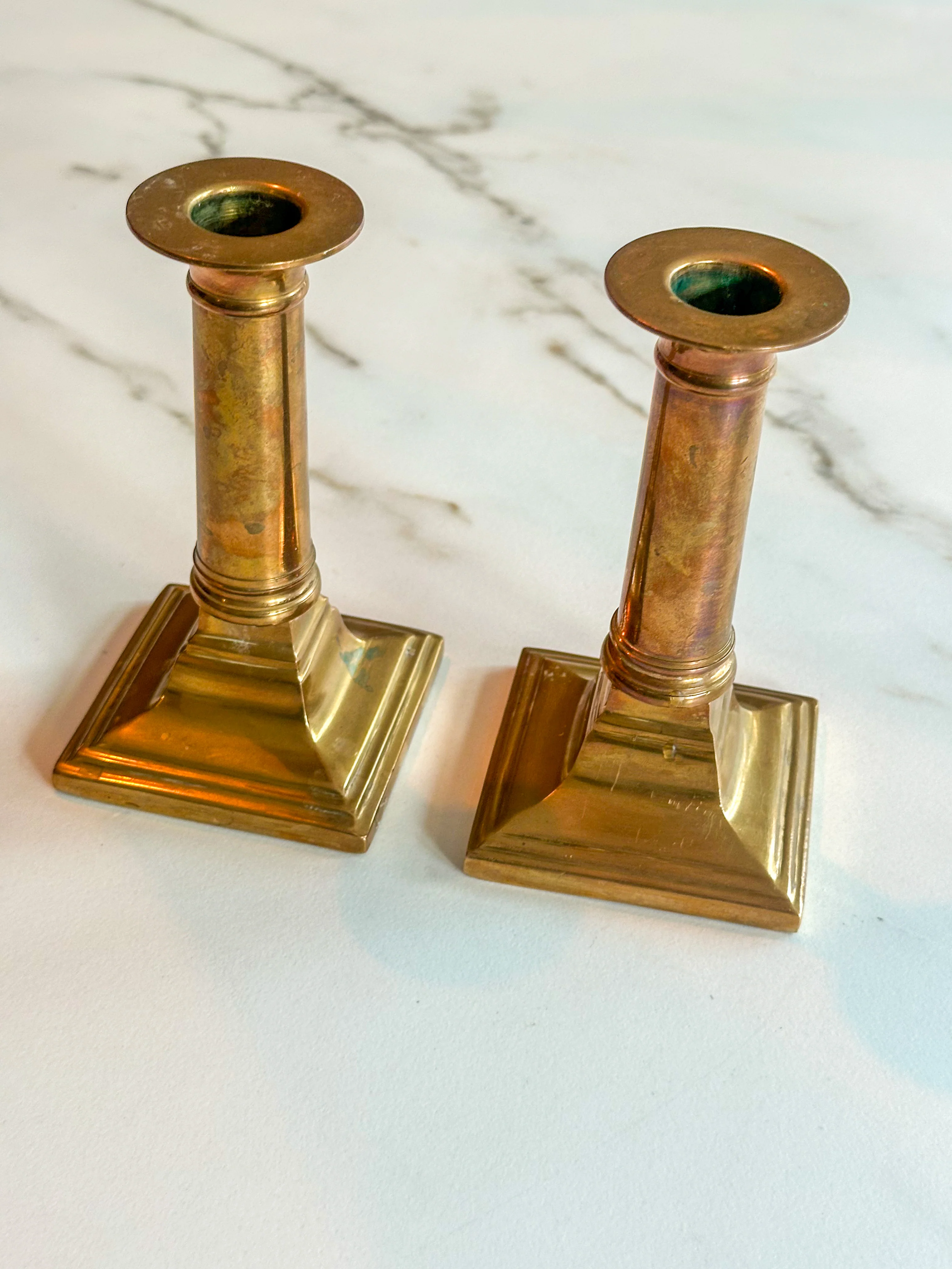 Vintage Messing Kandelaars Set van 2 – Klassieke Engelse Stijl - Image 2