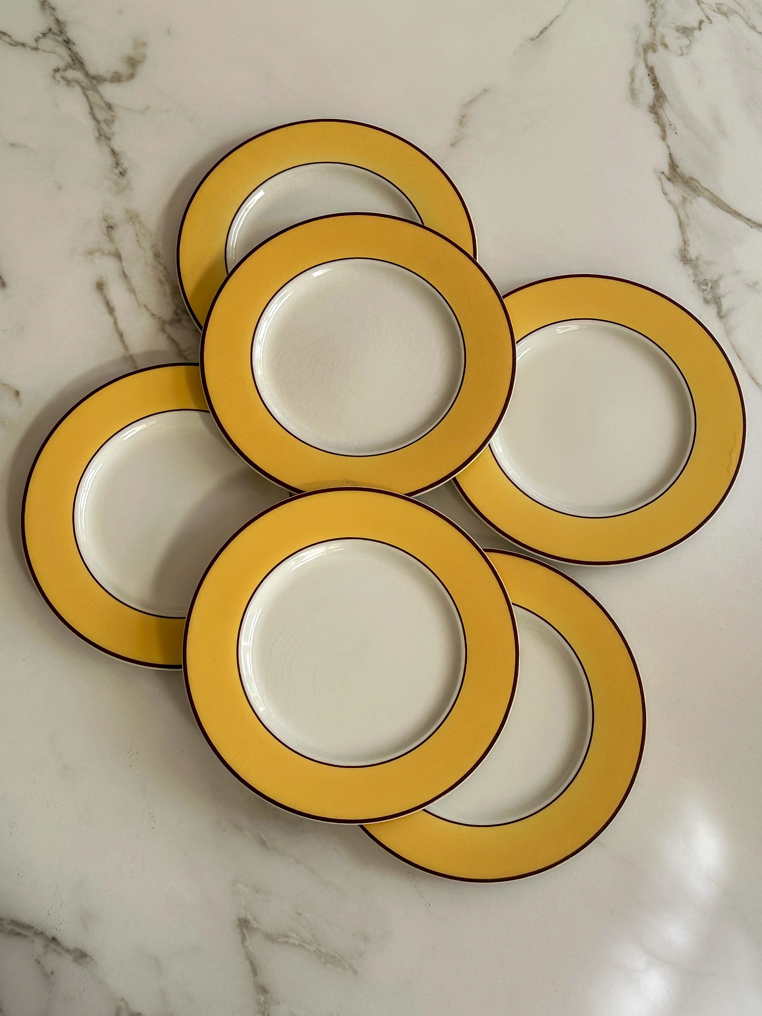 Vintage Pagnossin Treviso Italy Ontbijtborden – Spa Bright Yellow – Set van 6 - Image 2