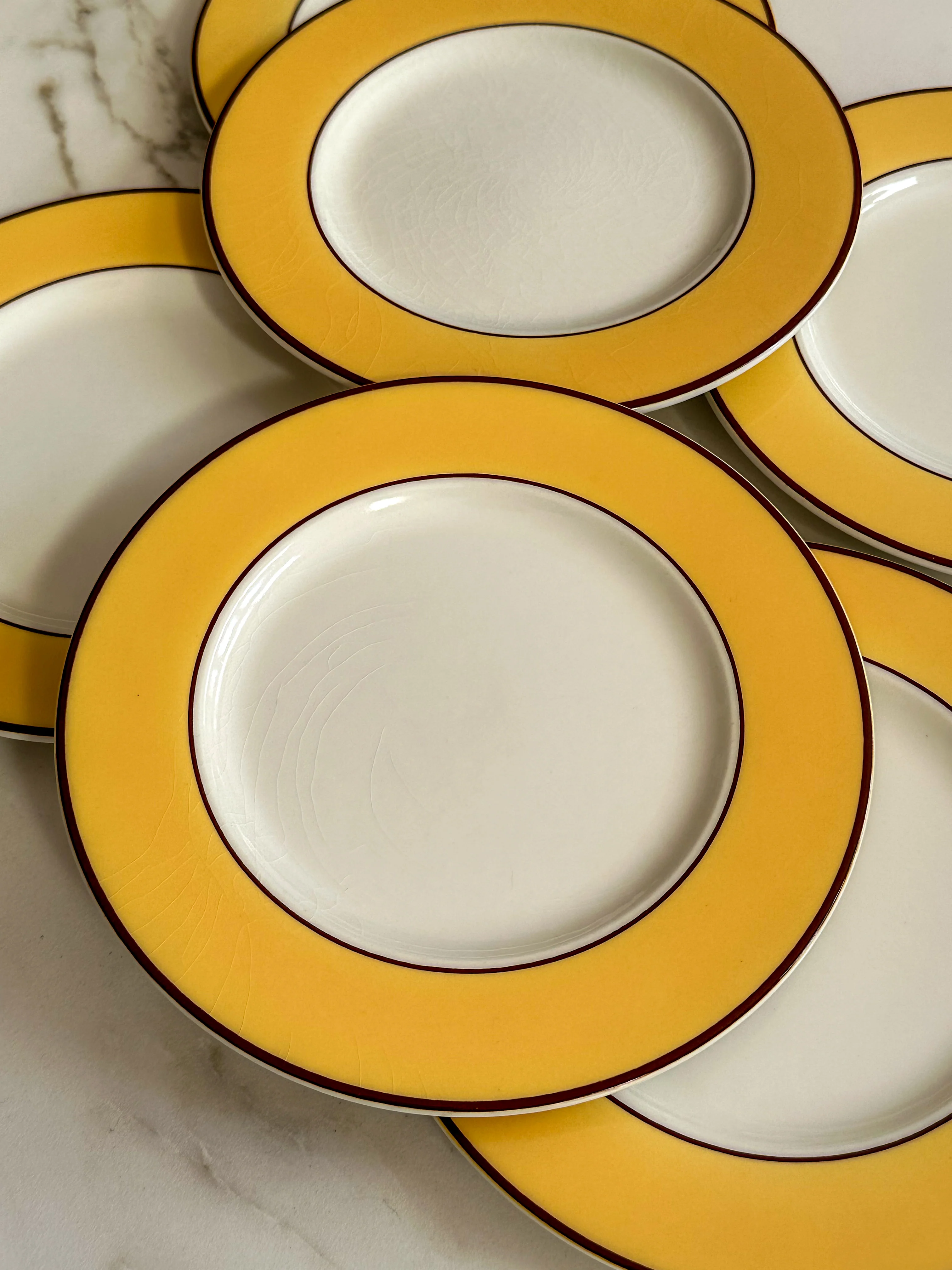 Vintage Pagnossin Treviso Italy Ontbijtborden – Spa Bright Yellow – Set van 6 - Image 3