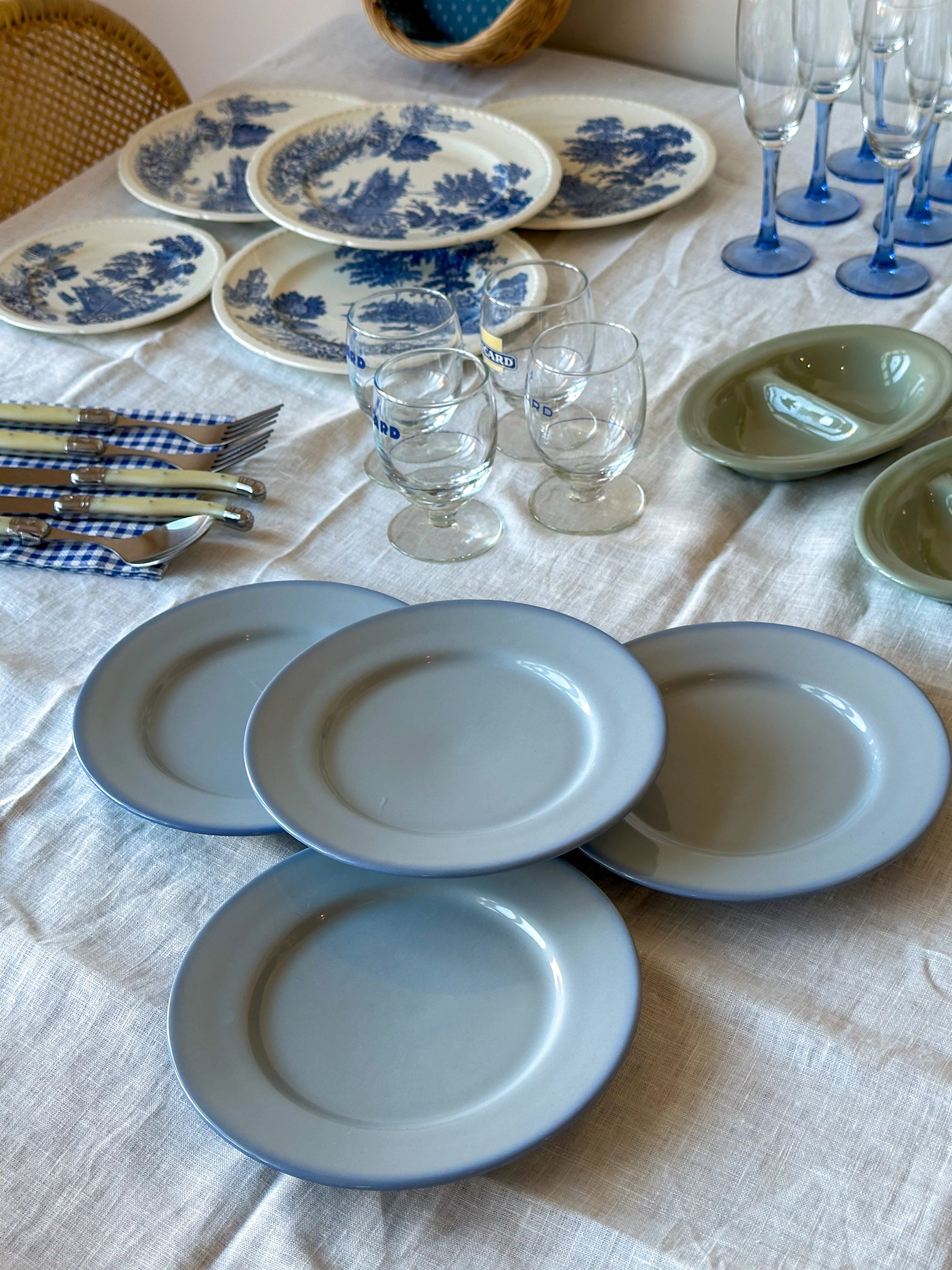 Vintage Poederblauwe Bordjes – Set van 4 - Image 2