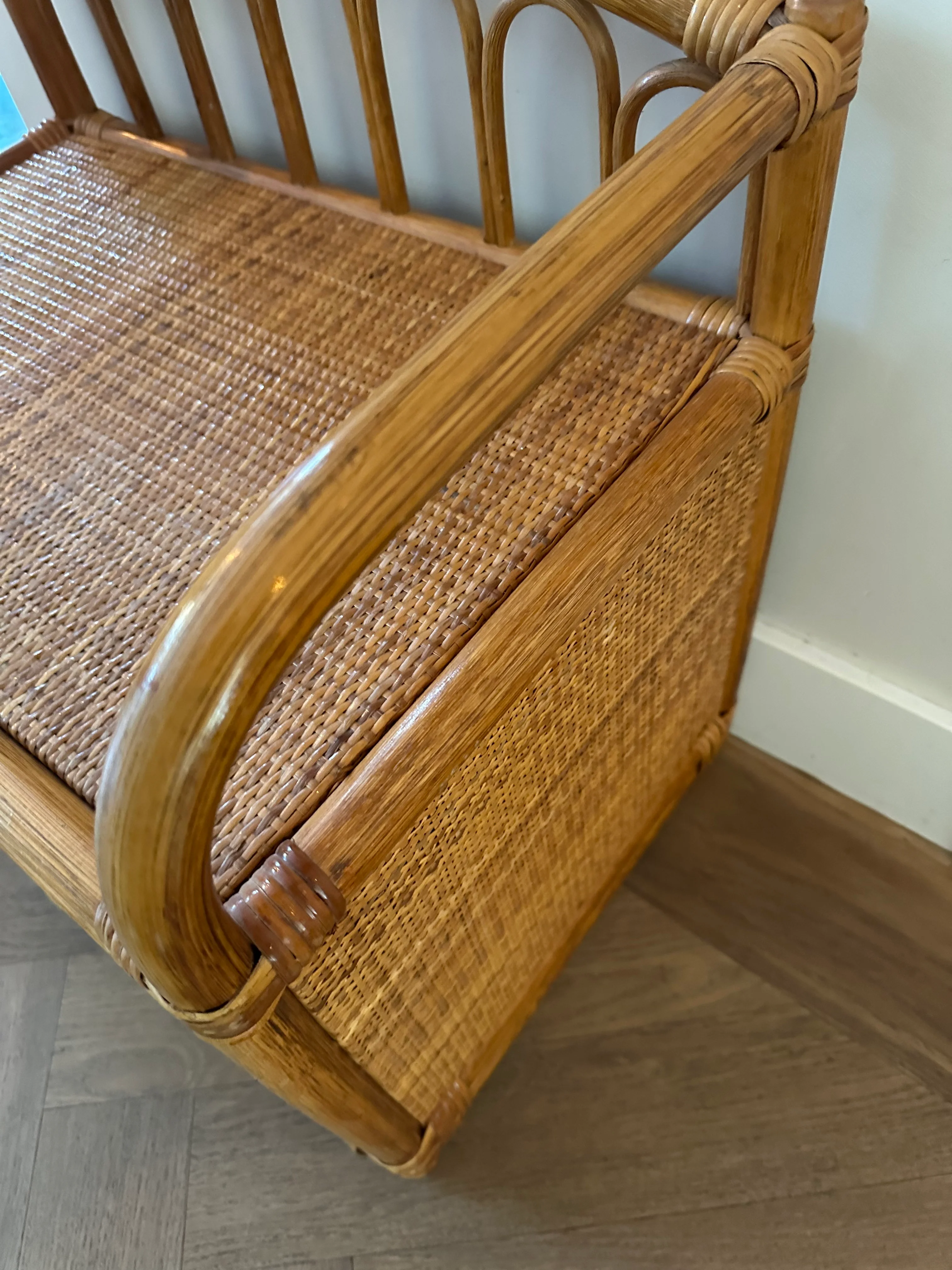 Vintage rotan ladekastje met 2 laden – bohemian chic | Club Suzette - Image 3