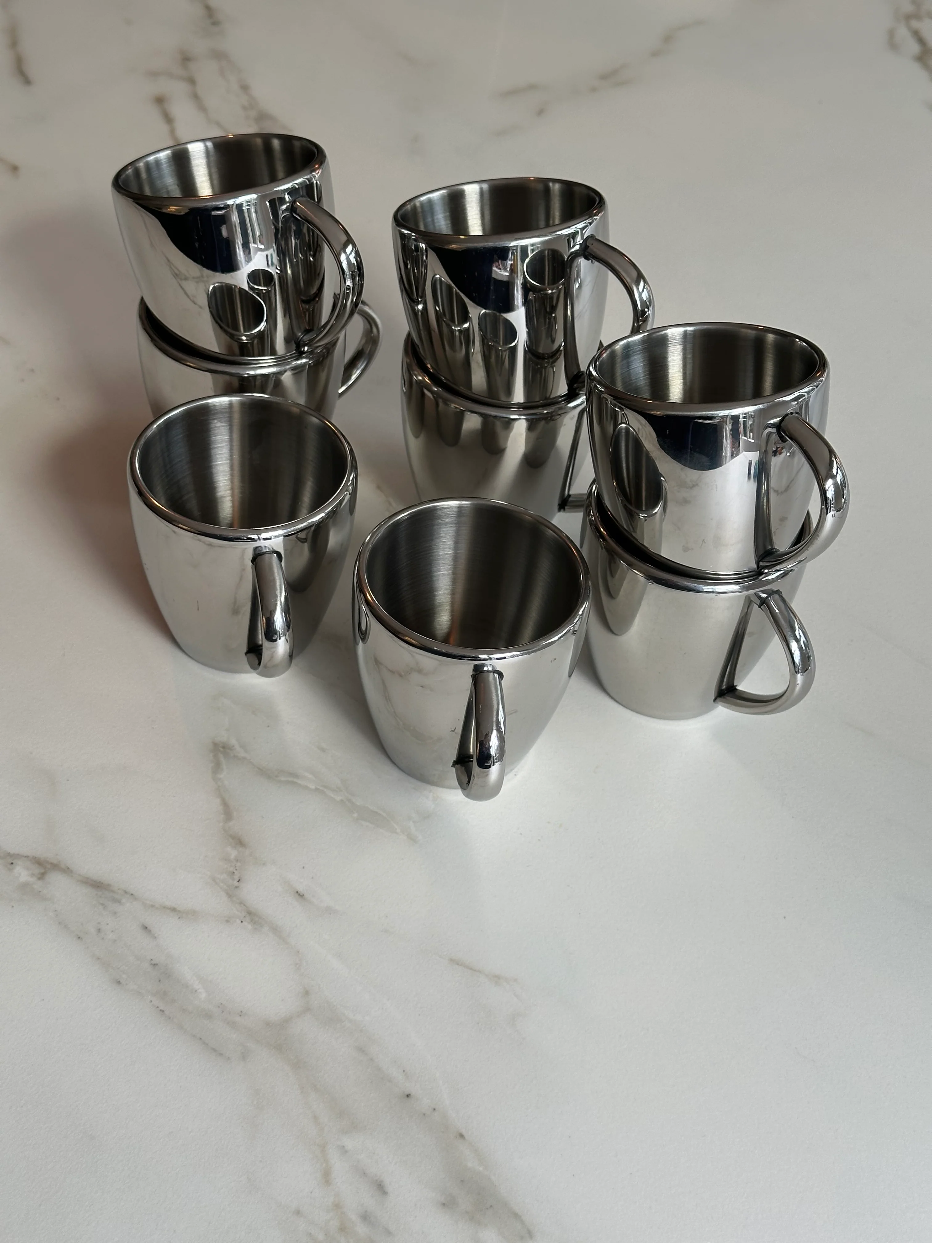 Vintage RVS Mokken – Set van 4 – Hotel Chic Stainless Steel Cups - Image 4