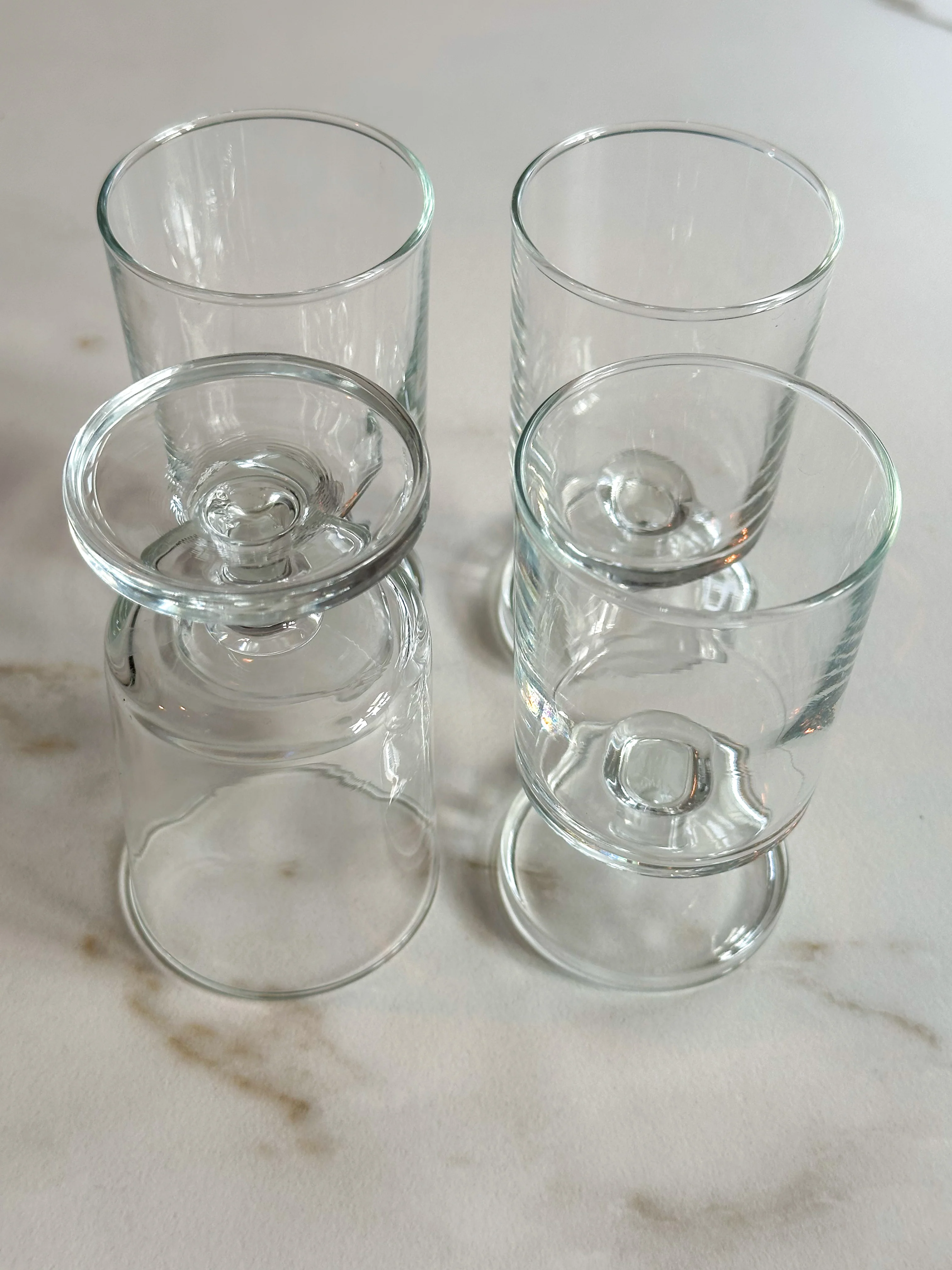 Vintage Transparante Glazen Set van 4 | Retro Design Drinkglazen