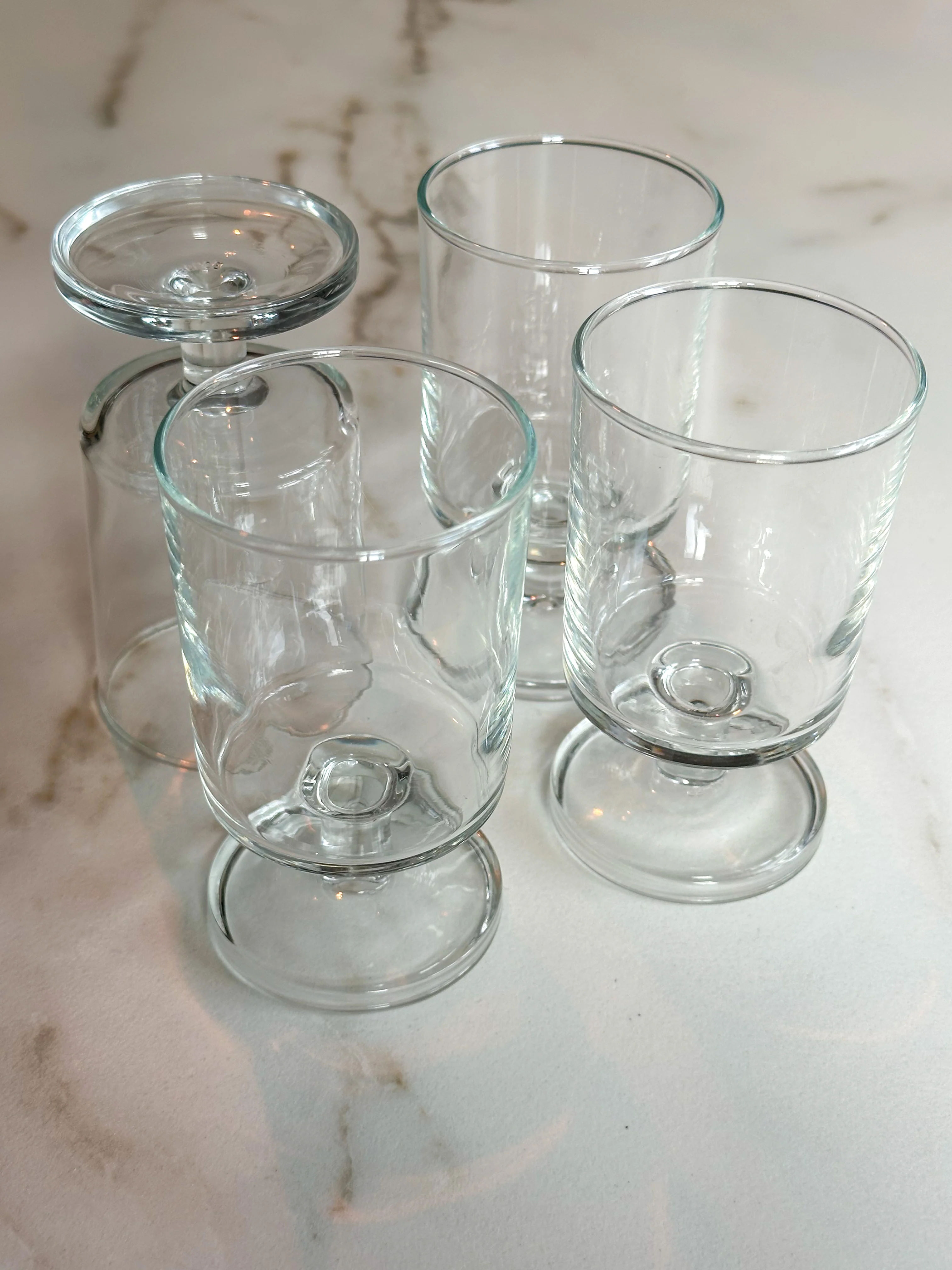 Vintage Transparante Glazen Set van 4 | Retro Design Drinkglazen - Image 2
