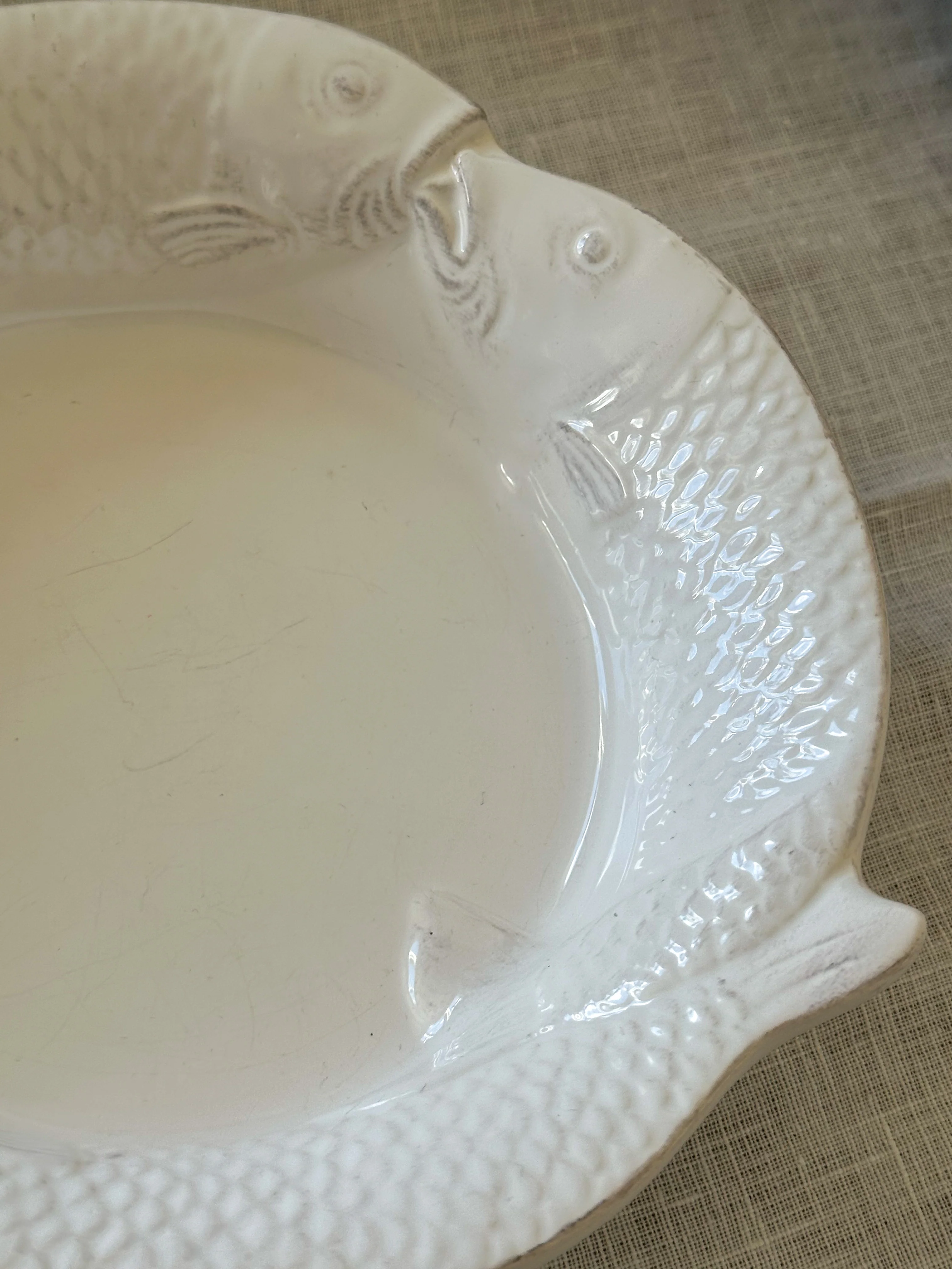 Vintage Vis Serveerschaal wit keramiek – Franse Bistro - Image 2