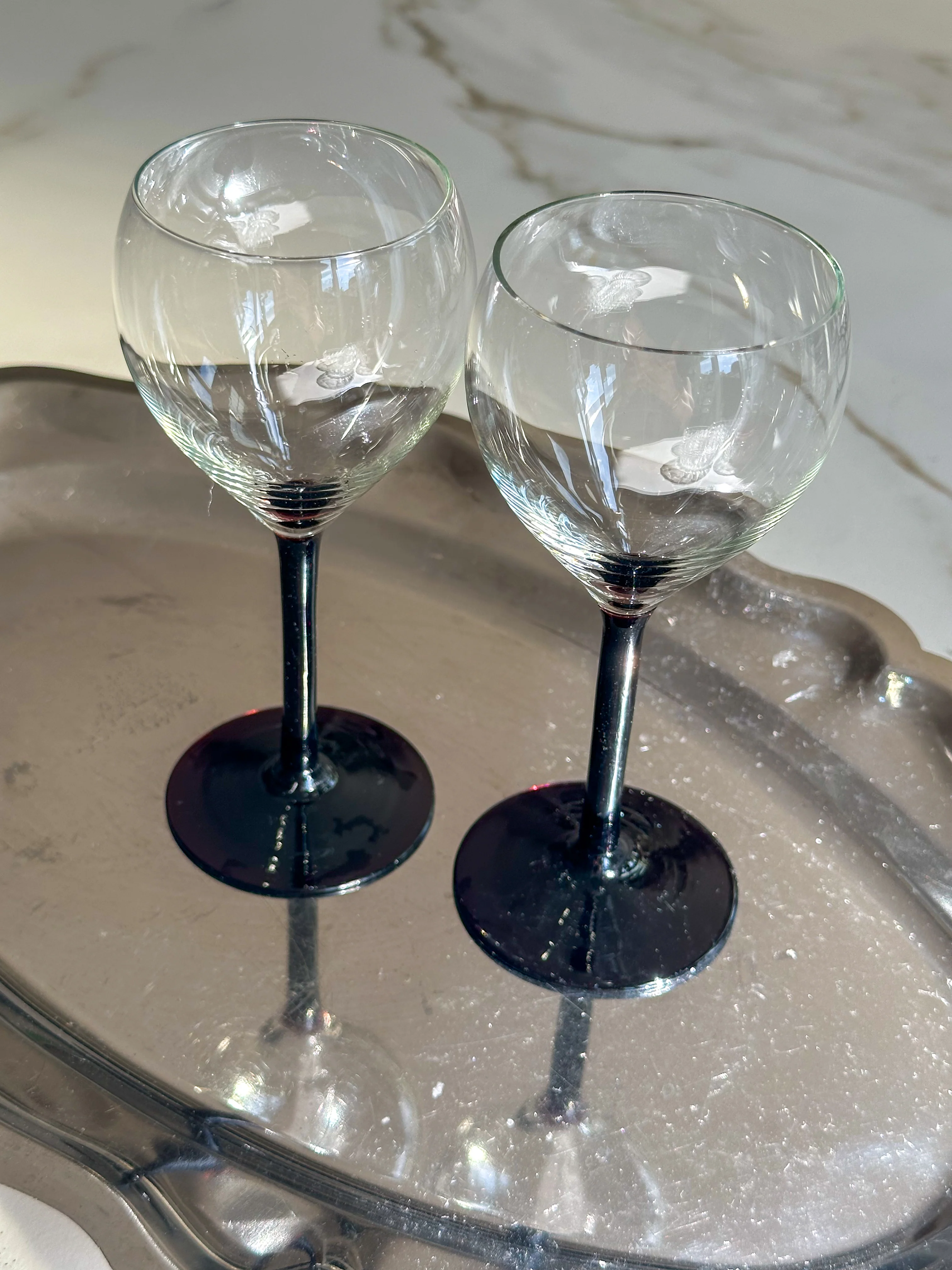 Vintage Luminarc Amethyst Wijnglazen – Set van 2
