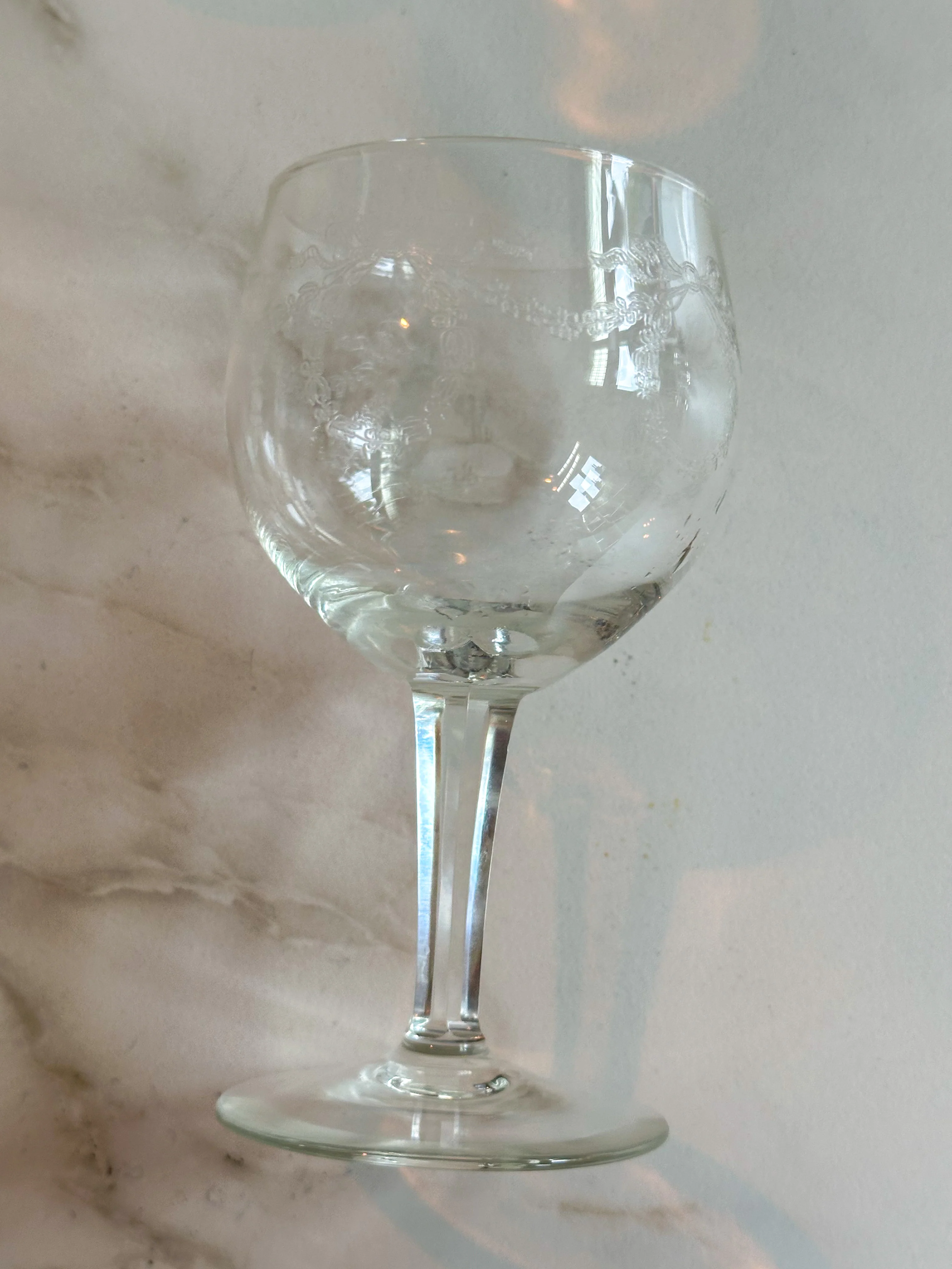 Vintage Wijnglazen met Geëtste Strikken – Set van 3 - Image 7