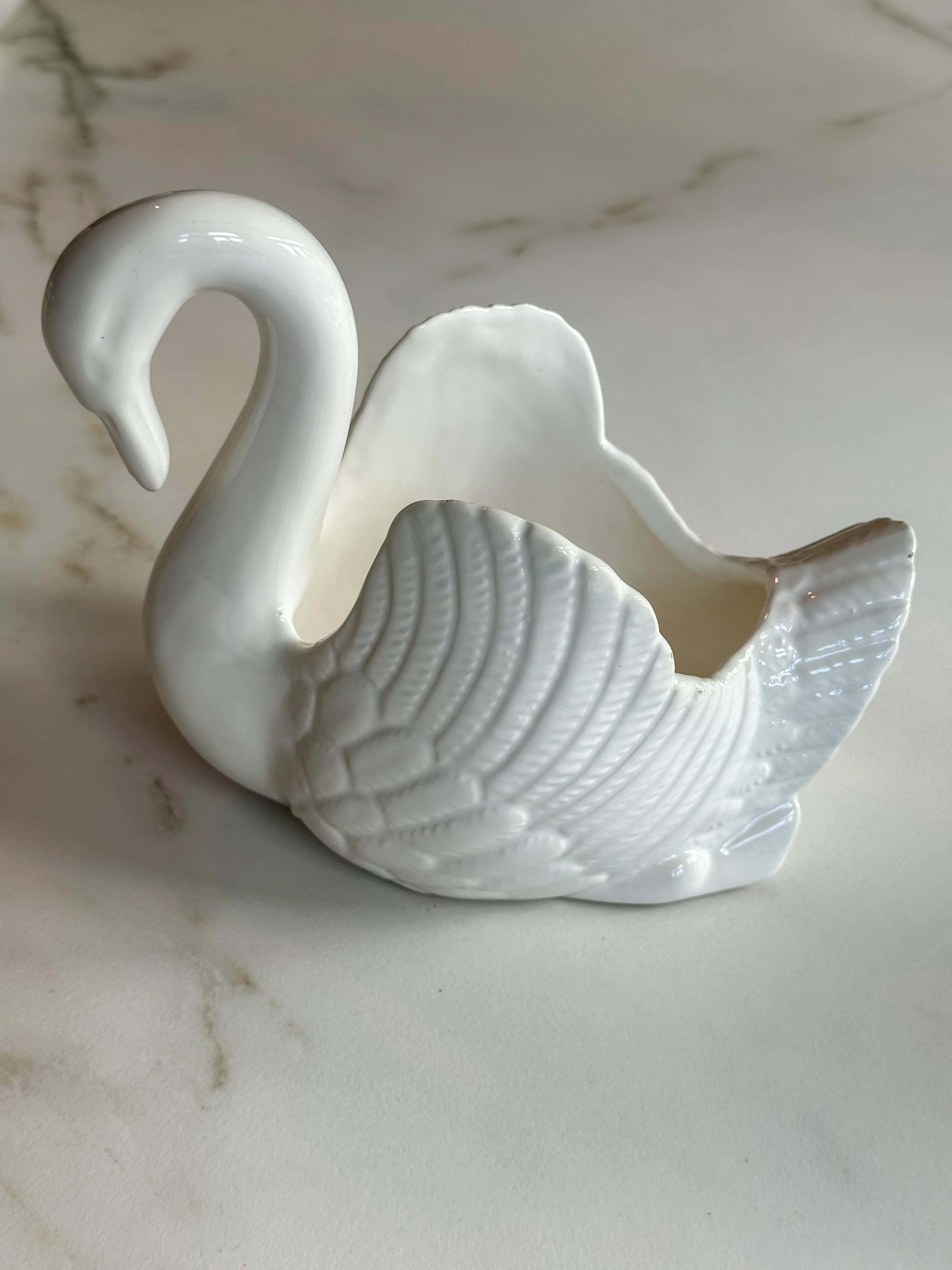 Vintage Witte Zwaan Porseleinen Schaaltje – Swan Bowl