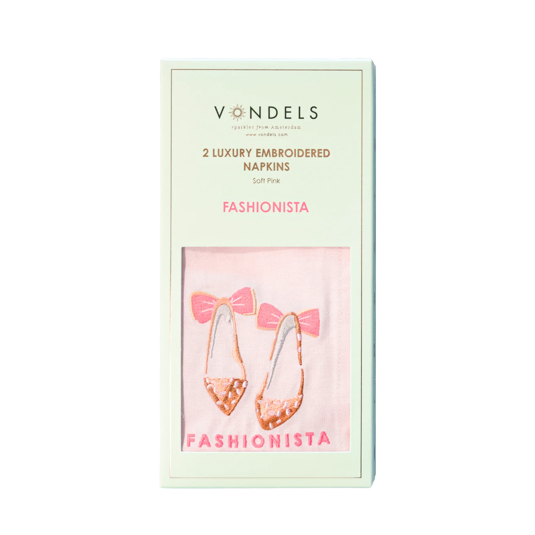 Vondels - Katoenen servetten FASHIONISTA Roze (set van 2) - Image 2